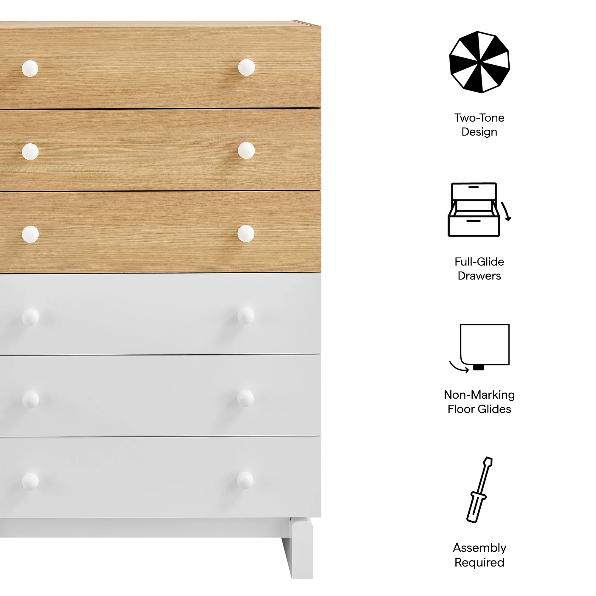 Nolia 6-Drawer Color Block Dresser Chest by Modway - Image 8