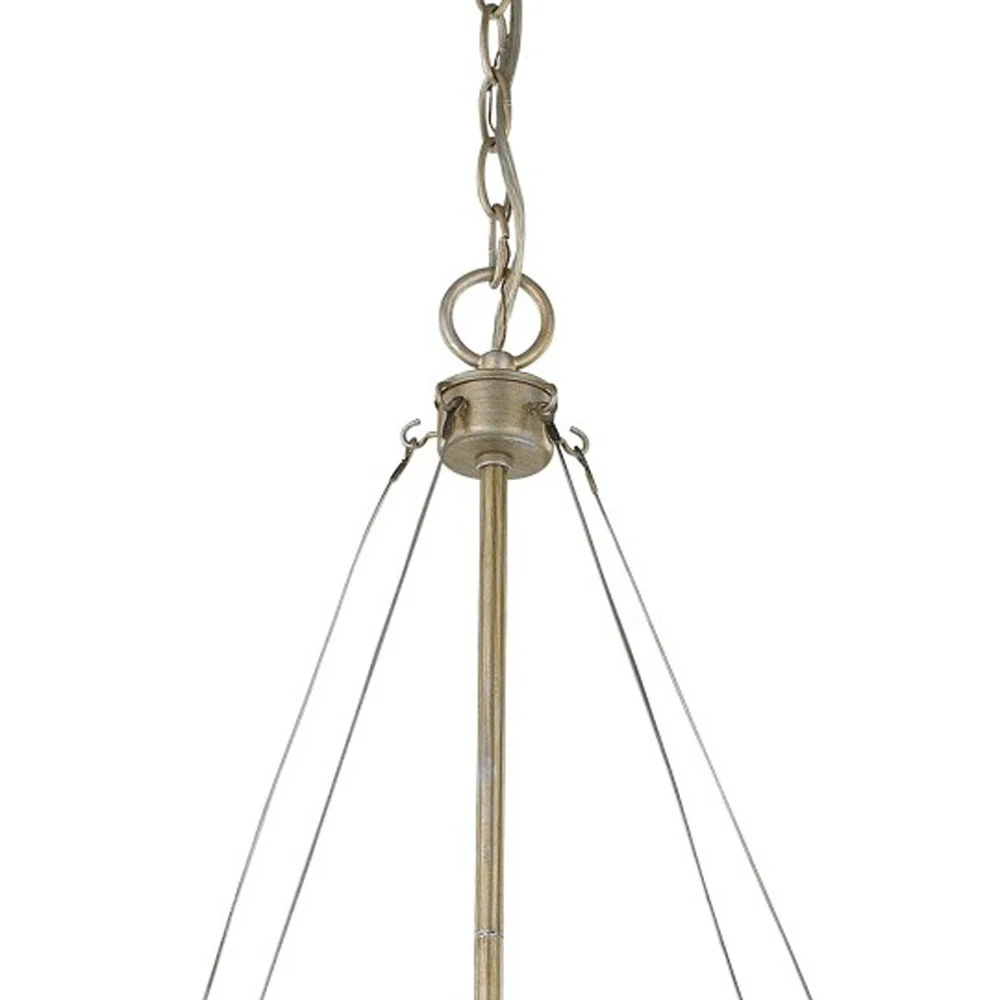 Nora 4-Light Washed Gold Drum Pendant With Abstract Open-Air Cage Shade By Homeroots - Image 3