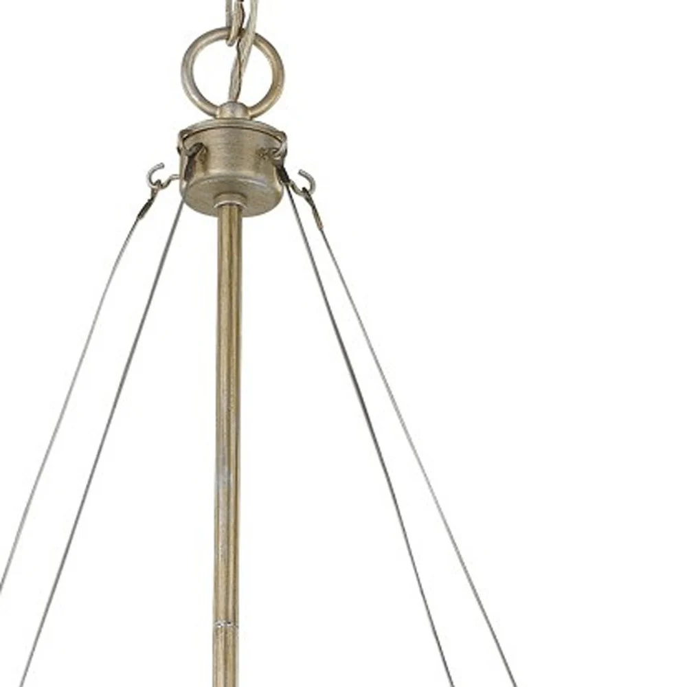 Nora 4-Light Washed Gold Drum Pendant With Abstract Open-Air Cage Shade By Homeroots - Image 4