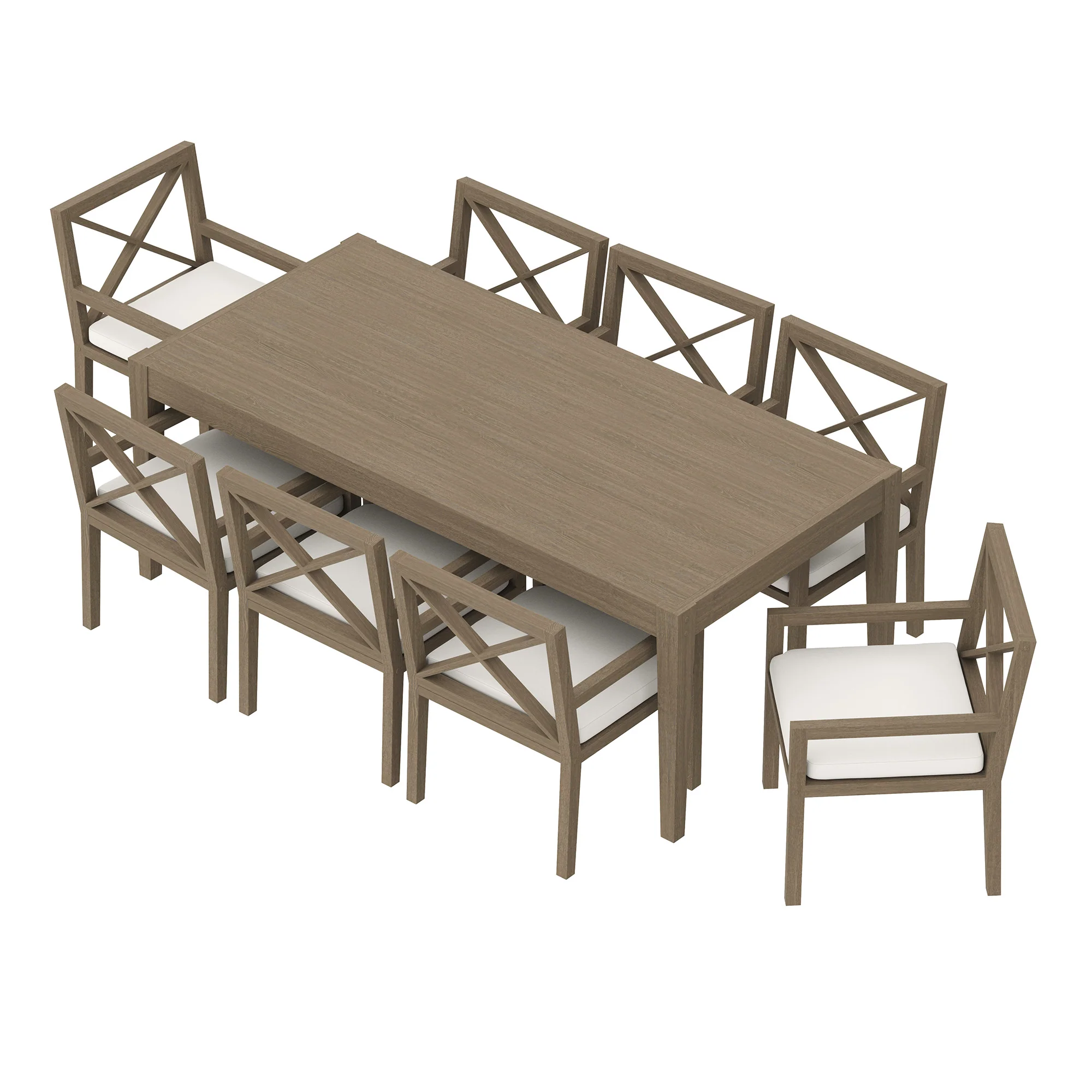 Northlake 9-Piece Outdoor Patio Teak Wood Dining Set by Modway - Image 3