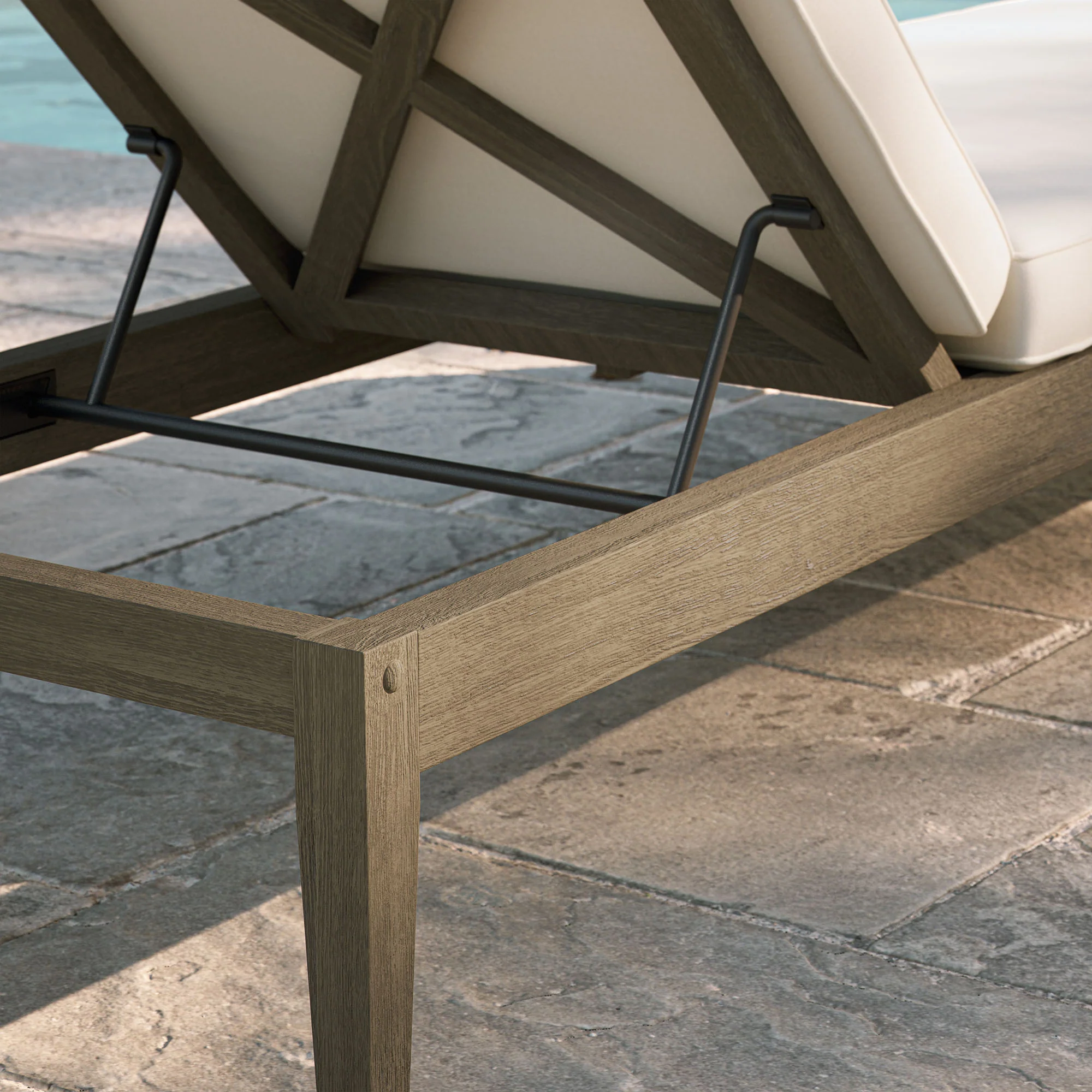 Northlake Outdoor Patio Teak Chaise Lounge by Modway - Image 8