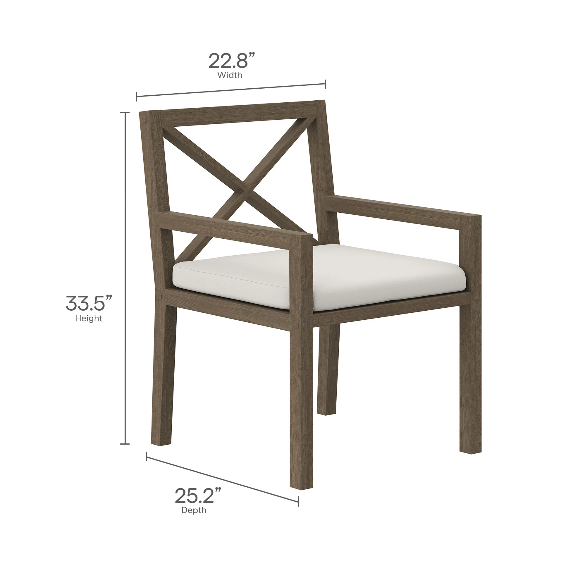 Northlake Outdoor Patio Teak Dining Armchair by Modway - Image 10