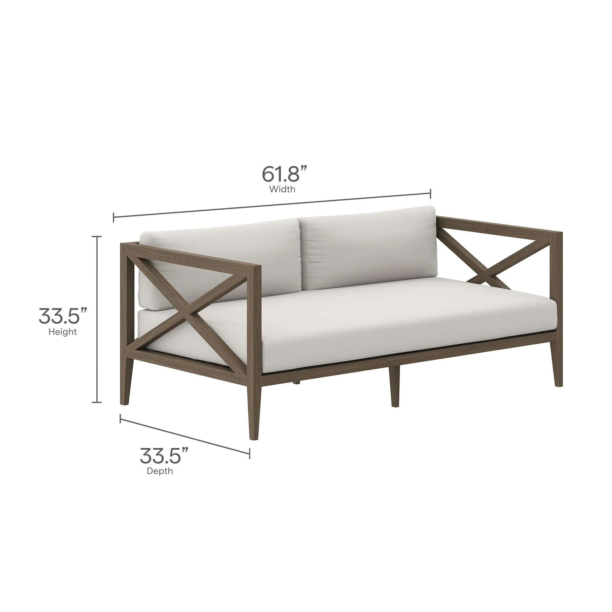 Northlake Outdoor Patio Teak Loveseat by Modway - Image 10