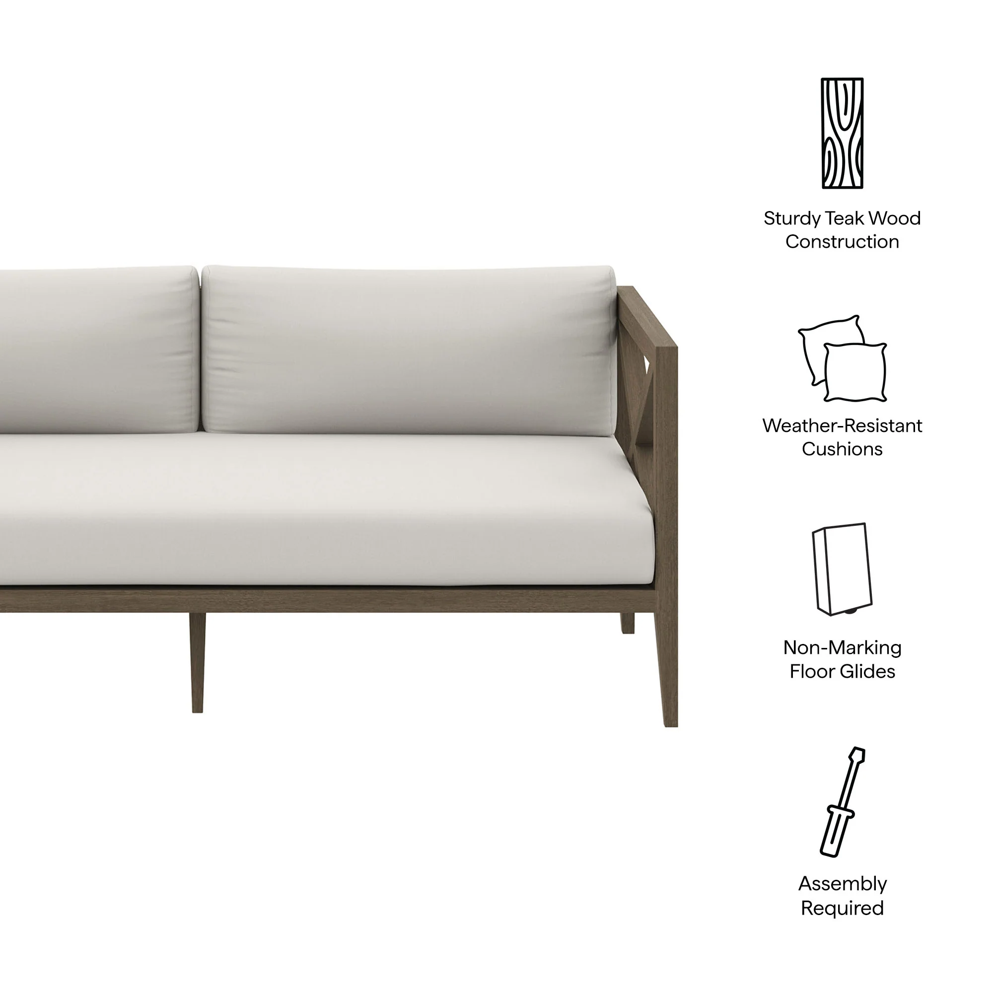 Northlake Outdoor Patio Teak Loveseat by Modway - Image 9