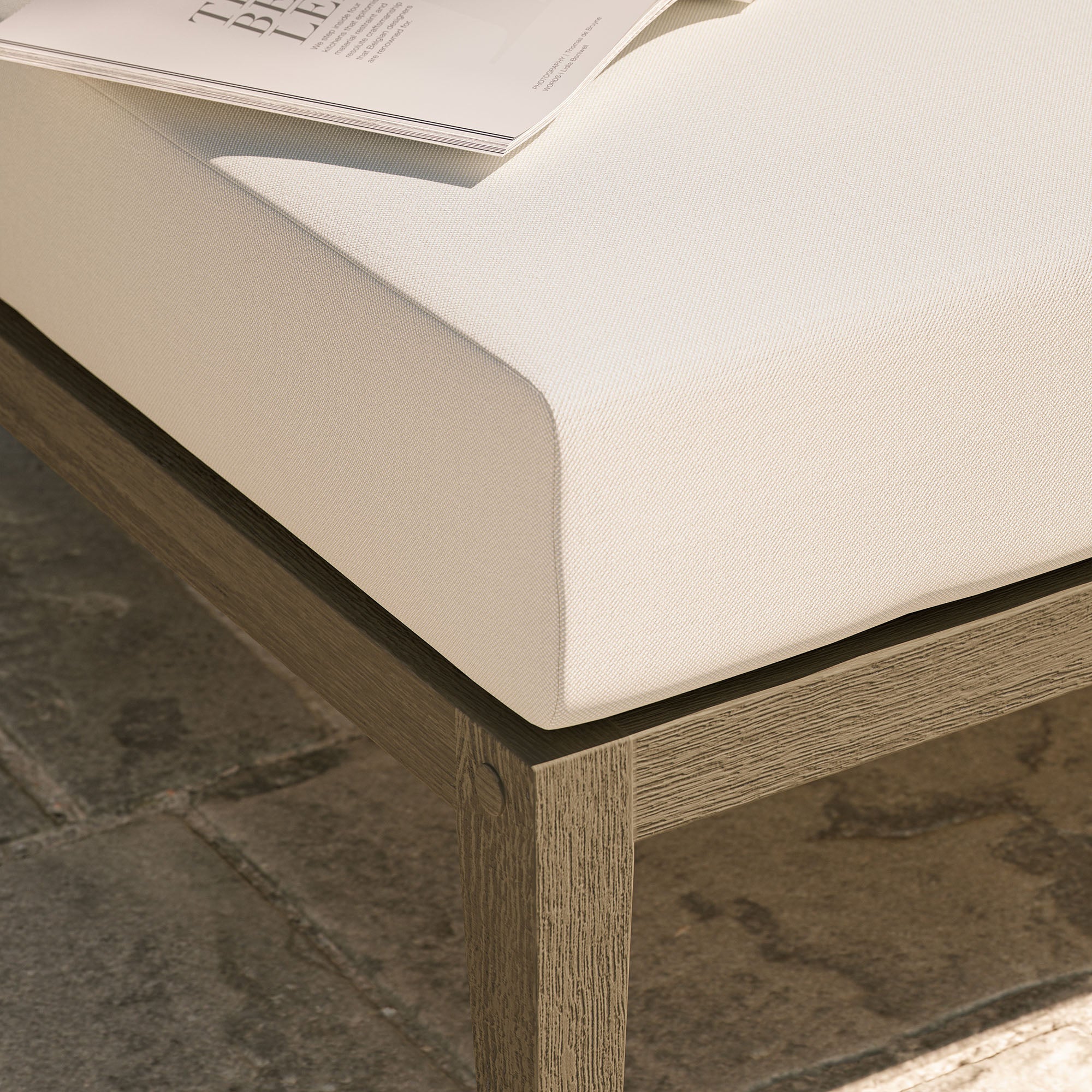 Northlake Outdoor Patio Teak Ottoman by Modway - Image 7