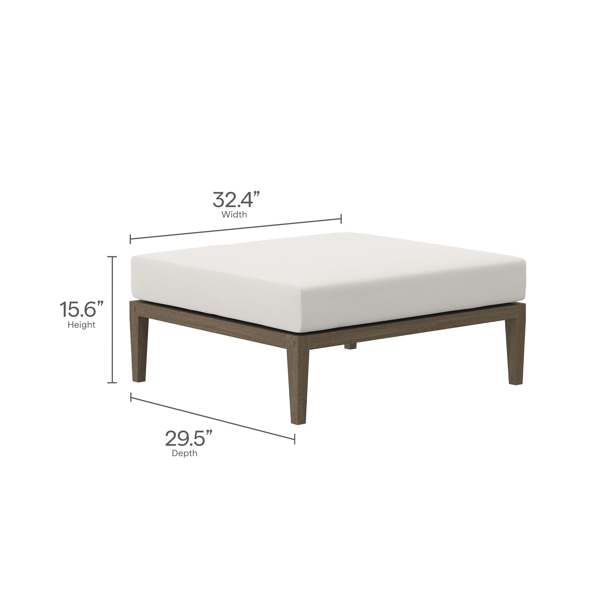 Northlake Outdoor Patio Teak Ottoman by Modway - Image 9