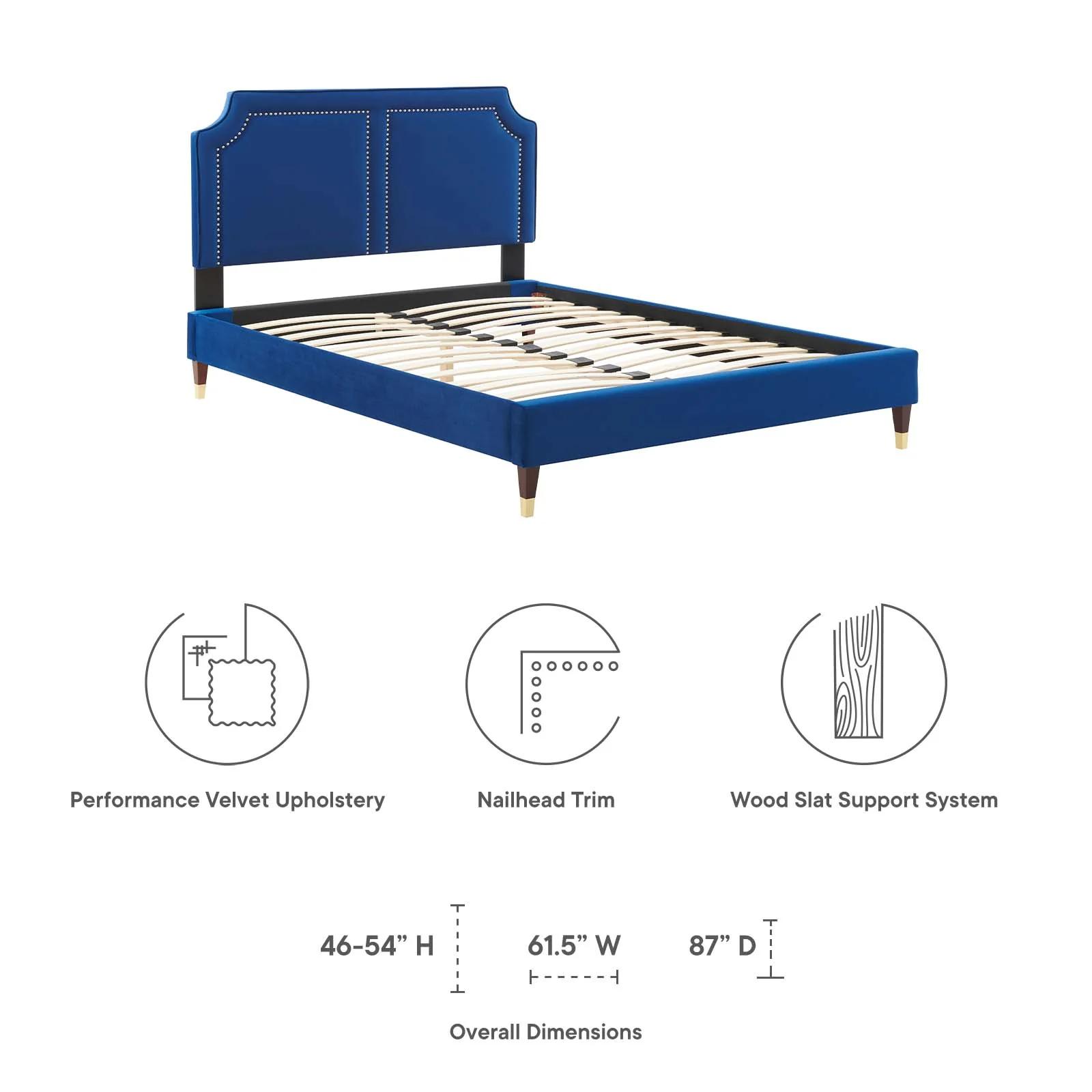 Novi Performance Velvet Queen Bed By Modway - MOD-6823 - Image 32