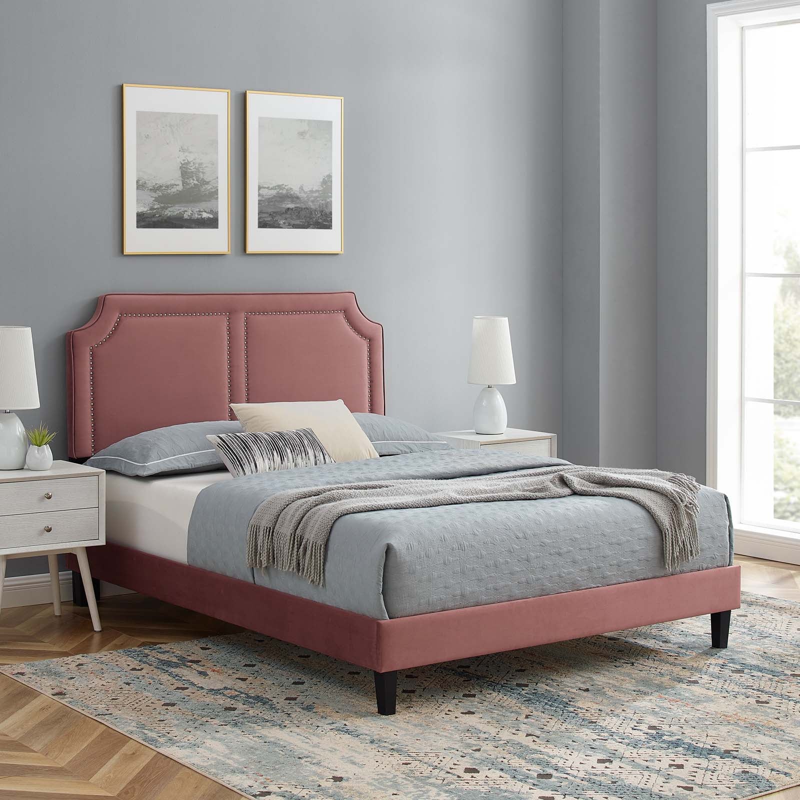 Novi Performance Velvet Queen Bed By Modway - MOD-6828 - Image 12