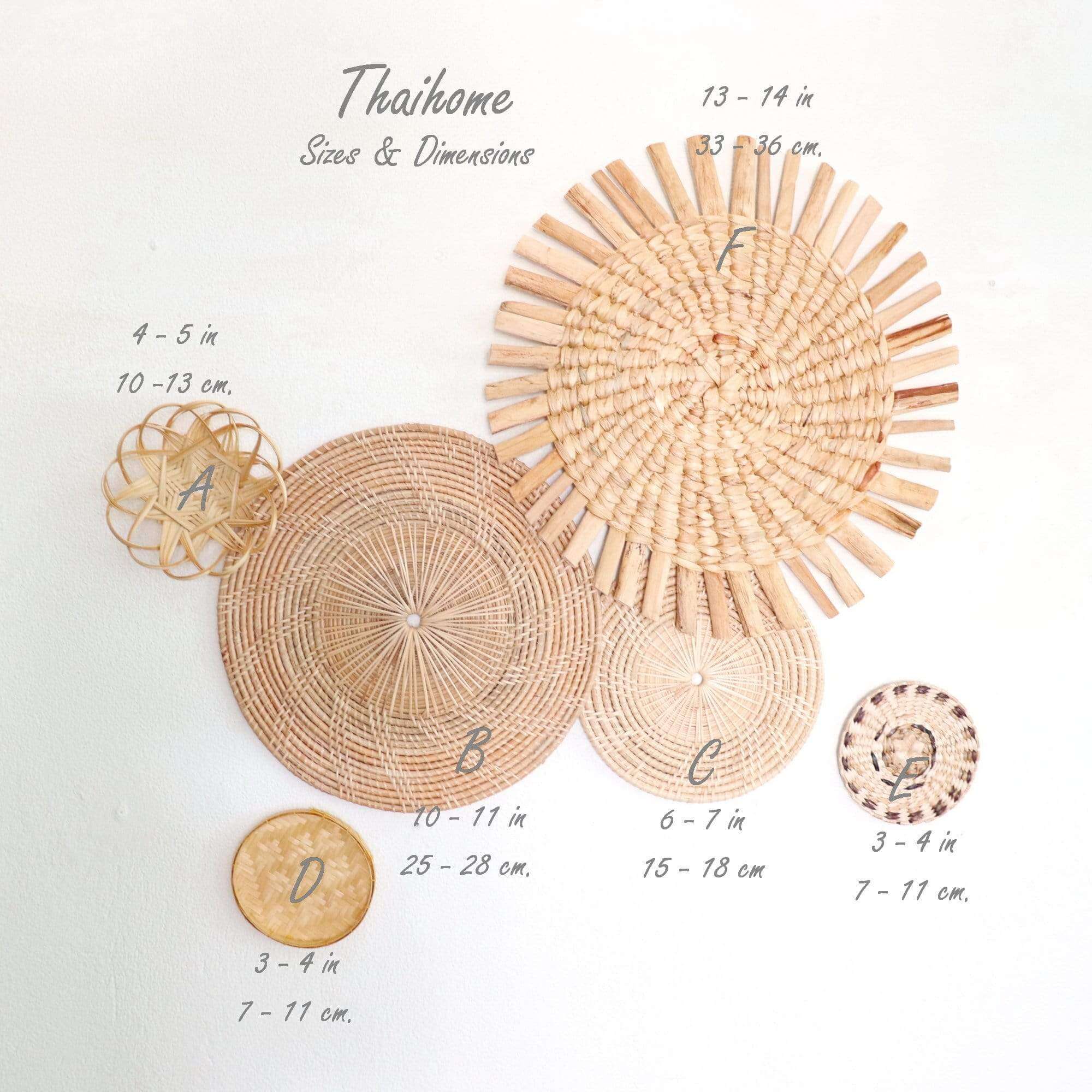 Nut Wa Dee - Rattan, Bamboo, Sea Grass, And Banana (Set Of 6) By Thaihome - Image 3