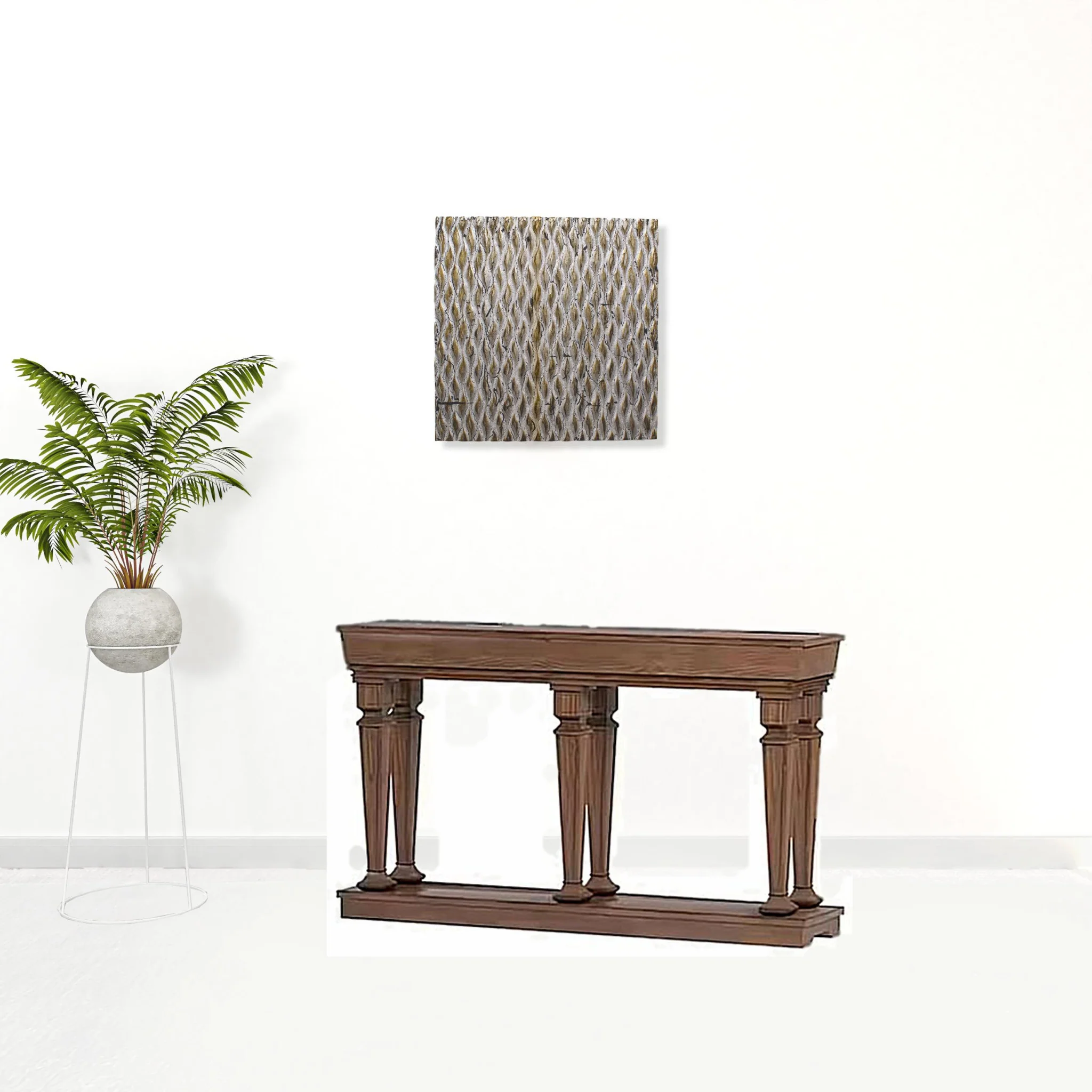 Oak Console Table By Homeroots - Image 2