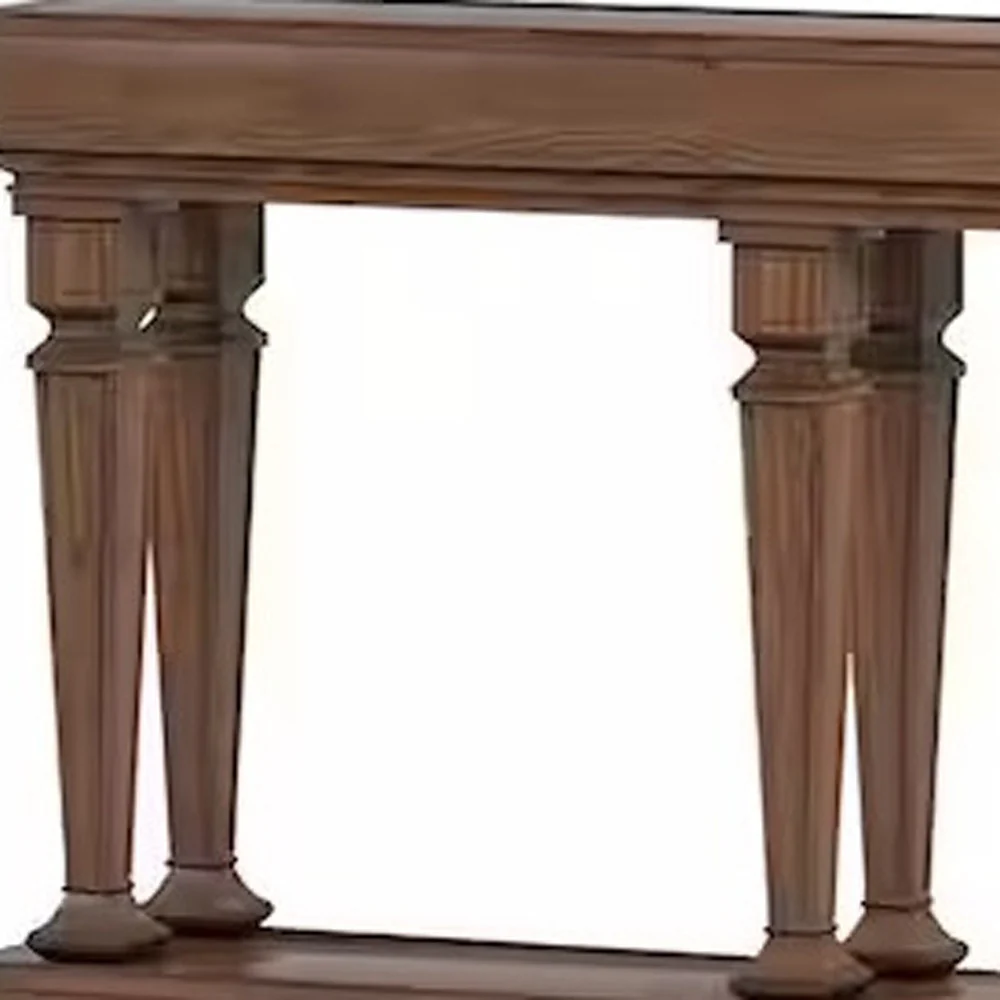 Oak Console Table By Homeroots - Image 3
