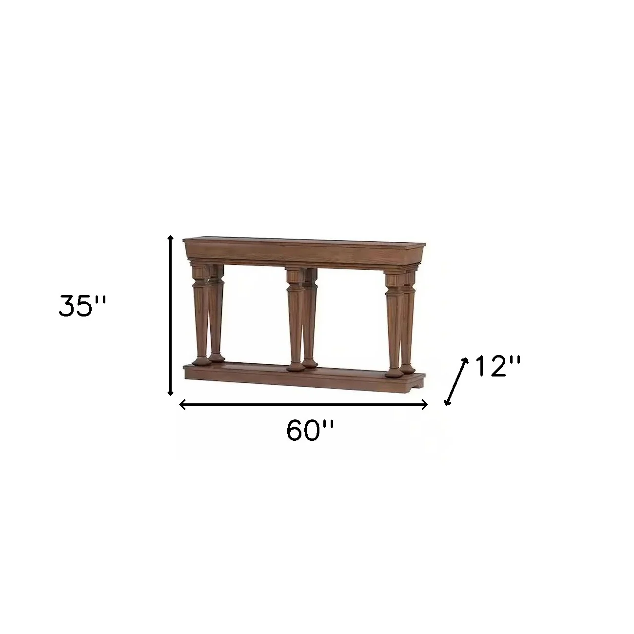 Oak Console Table By Homeroots - Image 4