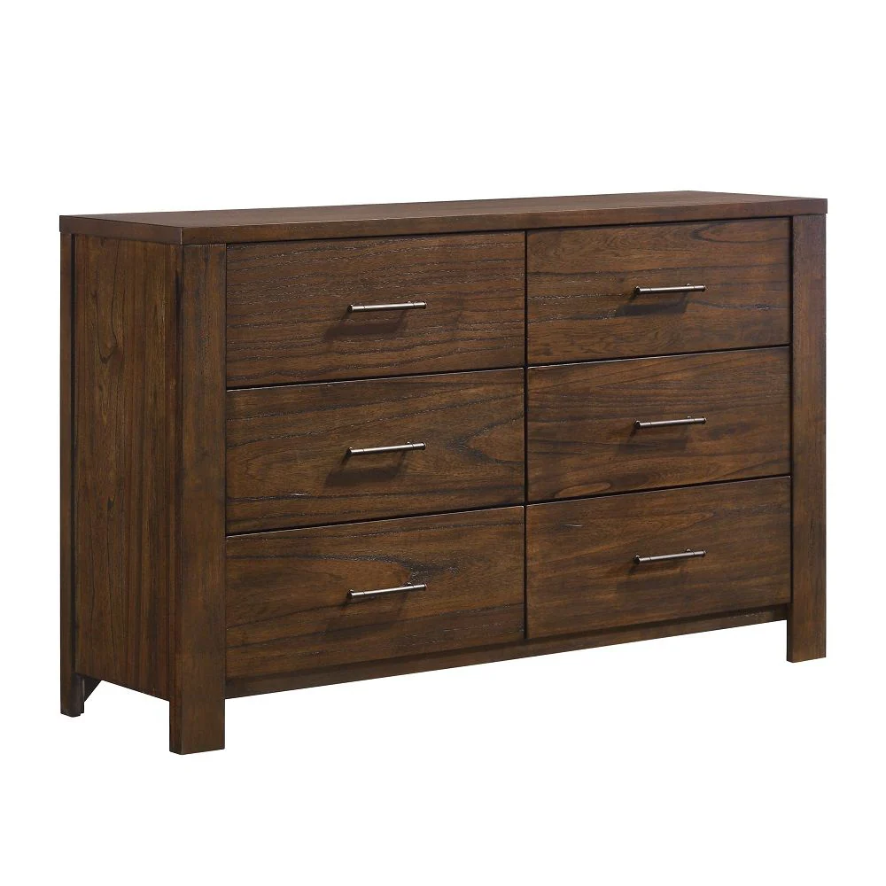 Oak Metal Dresser By Homeroots - Image 2