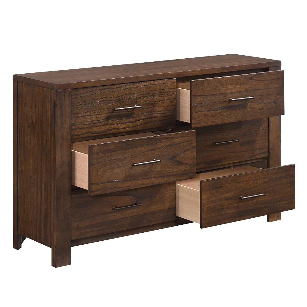 Oak Metal Dresser By Homeroots - Image 3