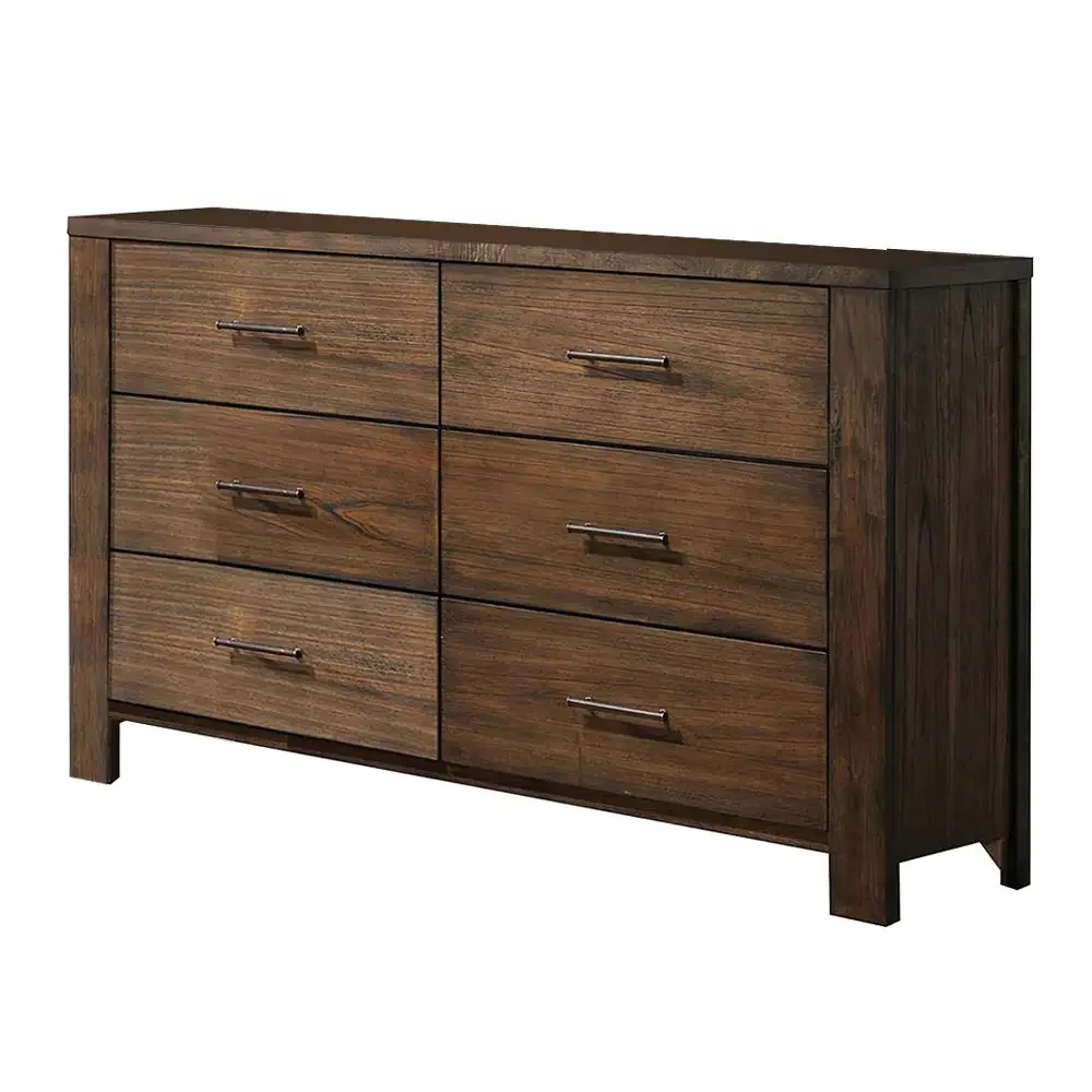 Oak Metal Dresser By Homeroots - Image 4