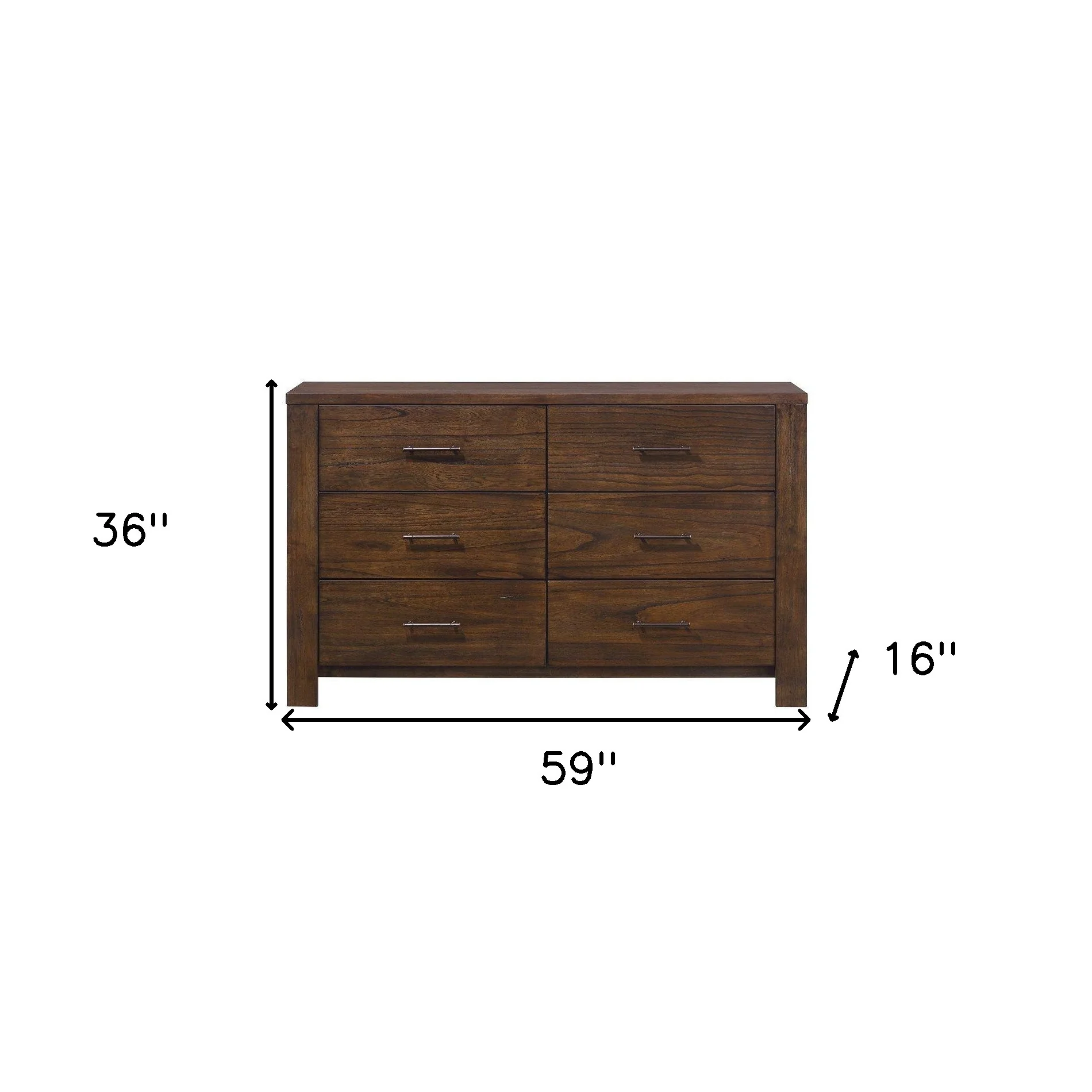 Oak Metal Dresser By Homeroots - Image 7