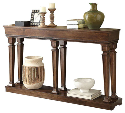 Oak Wood Console Table By Homeroots - Image 2
