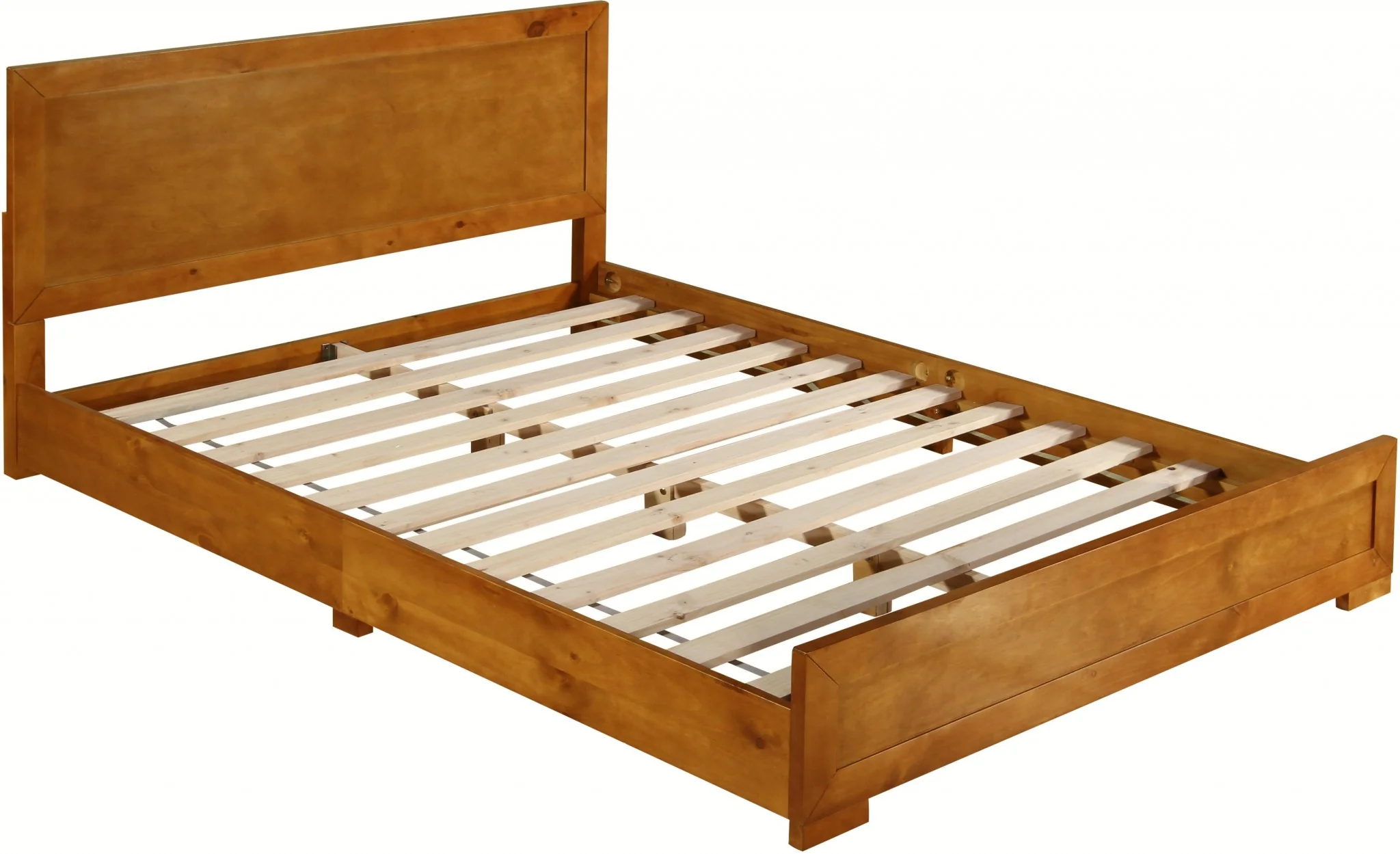 Oak Wood King Platform Bed By Homeroots - 397086 - Image 3