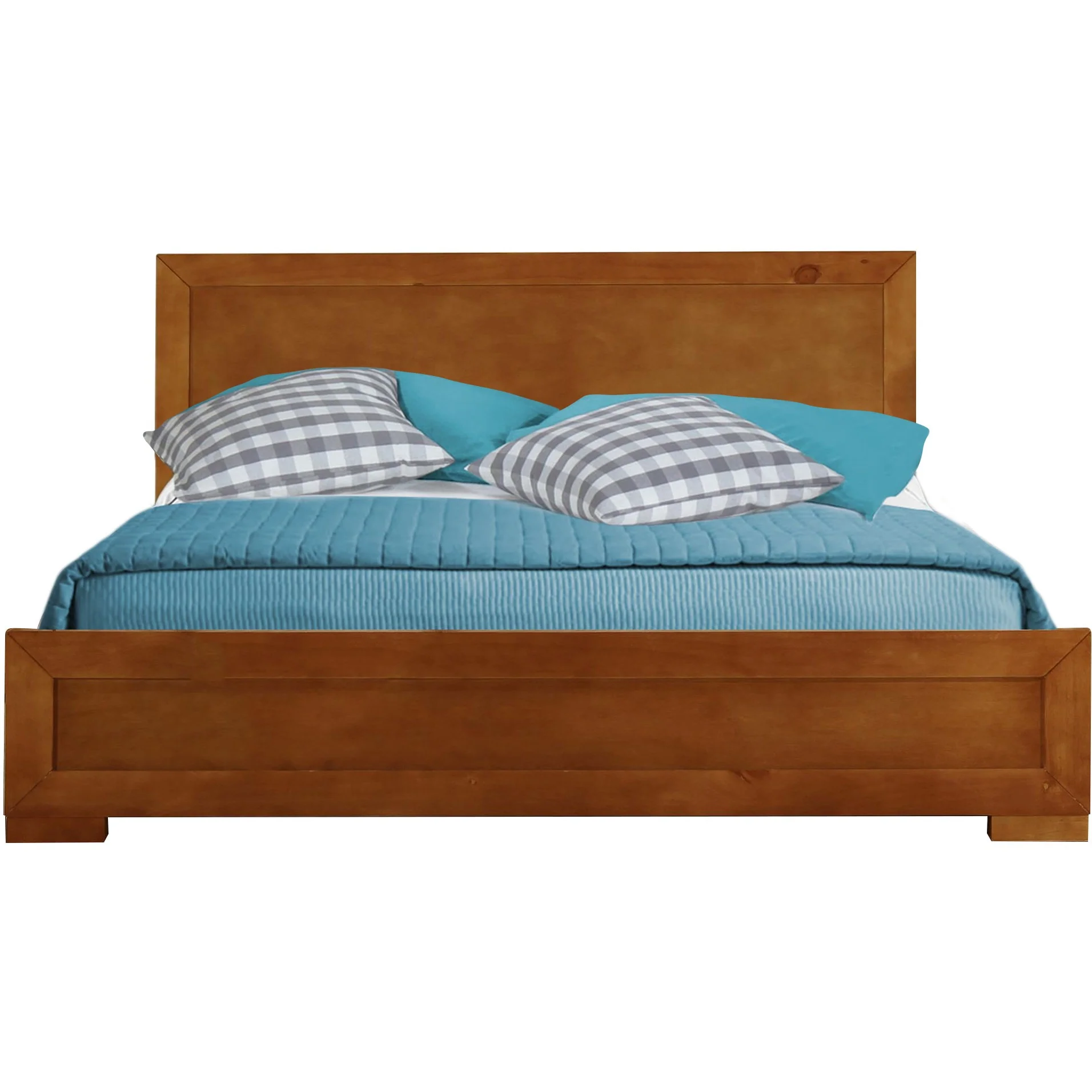 Oak Wood Twin Platform Bed By Homeroots - 397083 - Image 2