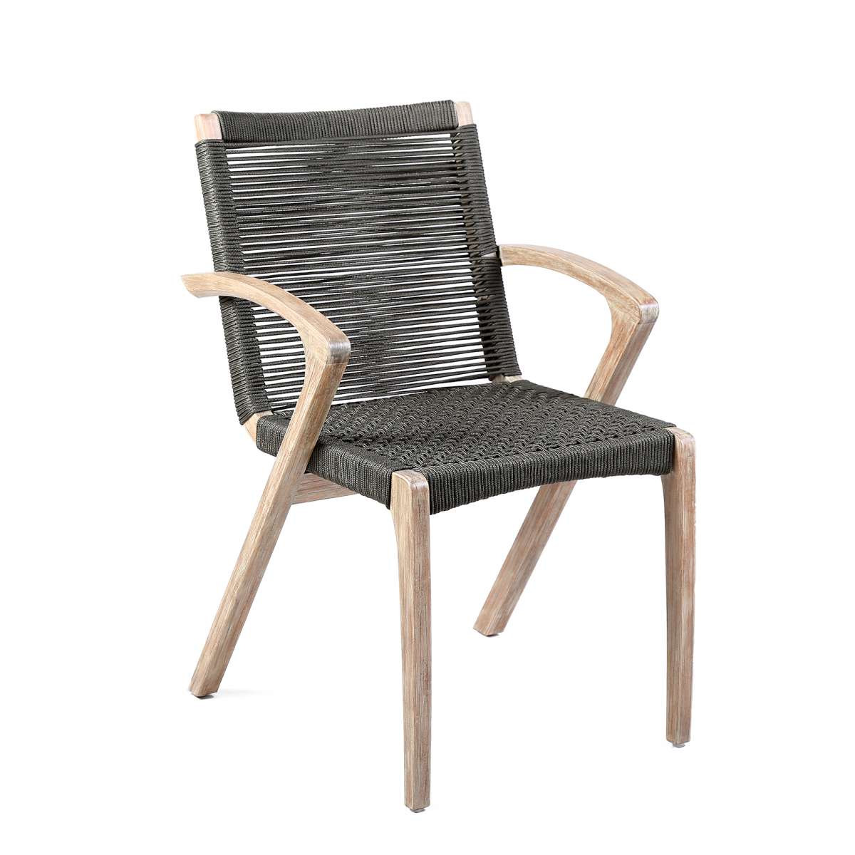 Oasis and Brielle Outdoor 5 Piece Light Eucalyptus and Concrete Dining Set By Armen Living - Image 3