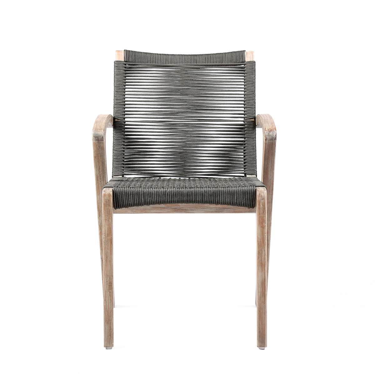 Oasis and Brielle Outdoor 5 Piece Light Eucalyptus and Concrete Dining Set By Armen Living - Image 4