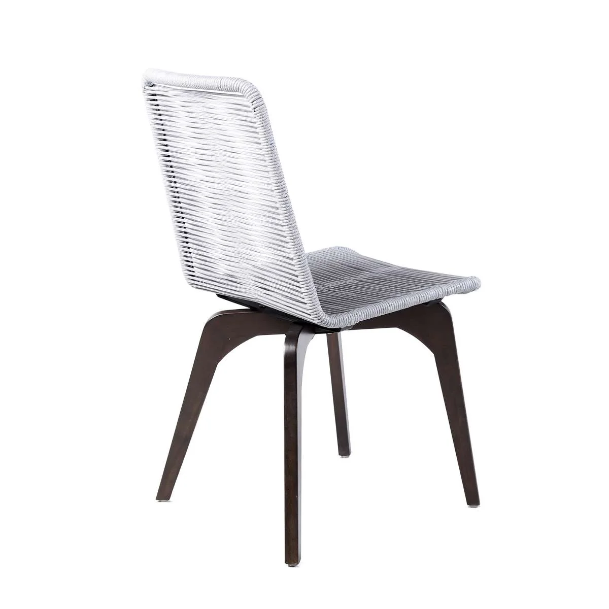 Oasis and Island Outdoor 5 Piece Dark Eucalyptus and Concrete Dining Set By Armen Living - Image 5