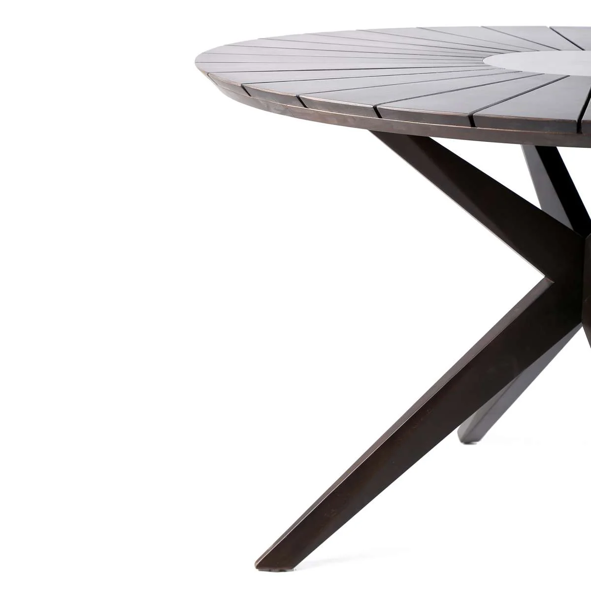 Oasis Outdoor Light Eucalyptus Wood and Concrete Round Dining Table By Armen Living - Image 11
