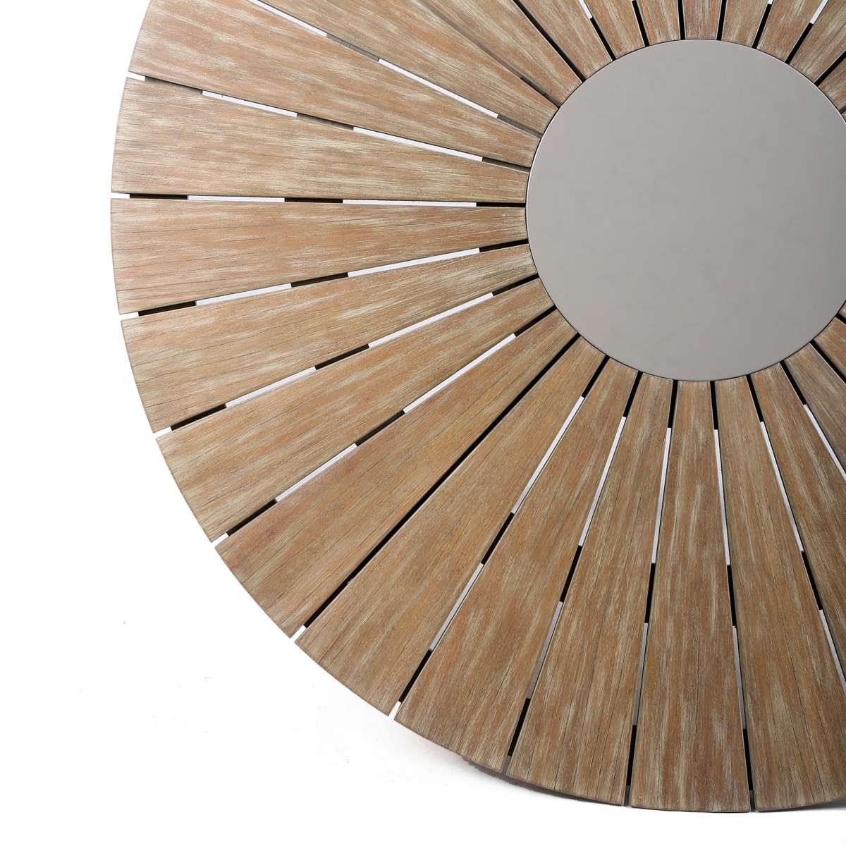 Oasis Santo Outdoor Patio 5 Piece Round Dining Set in Eucalyptus Wood and Charcoal Rope  By Armen Living - Image 7