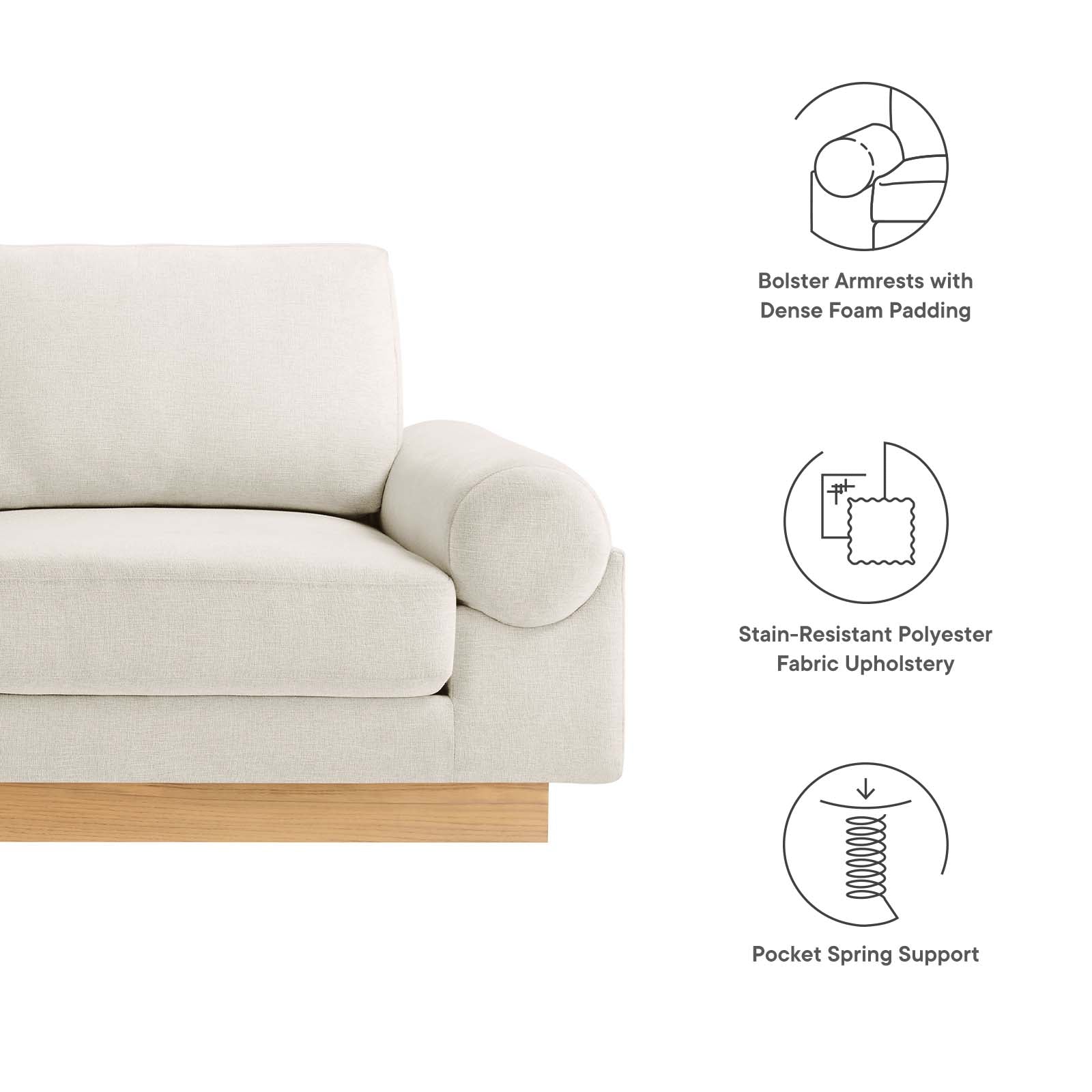 Oasis Upholstered Fabric Sofa By Modway - EEI-6401 - Image 16
