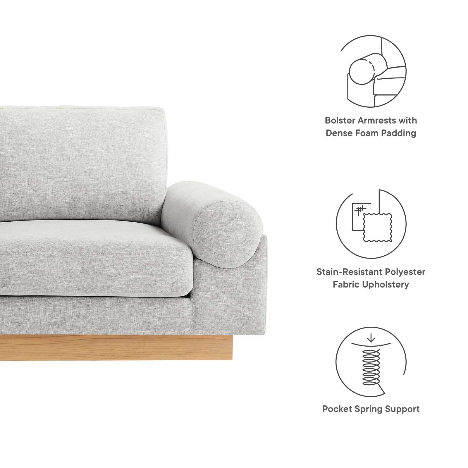 Oasis Upholstered Fabric Sofa By Modway - EEI-6401 - Image 24
