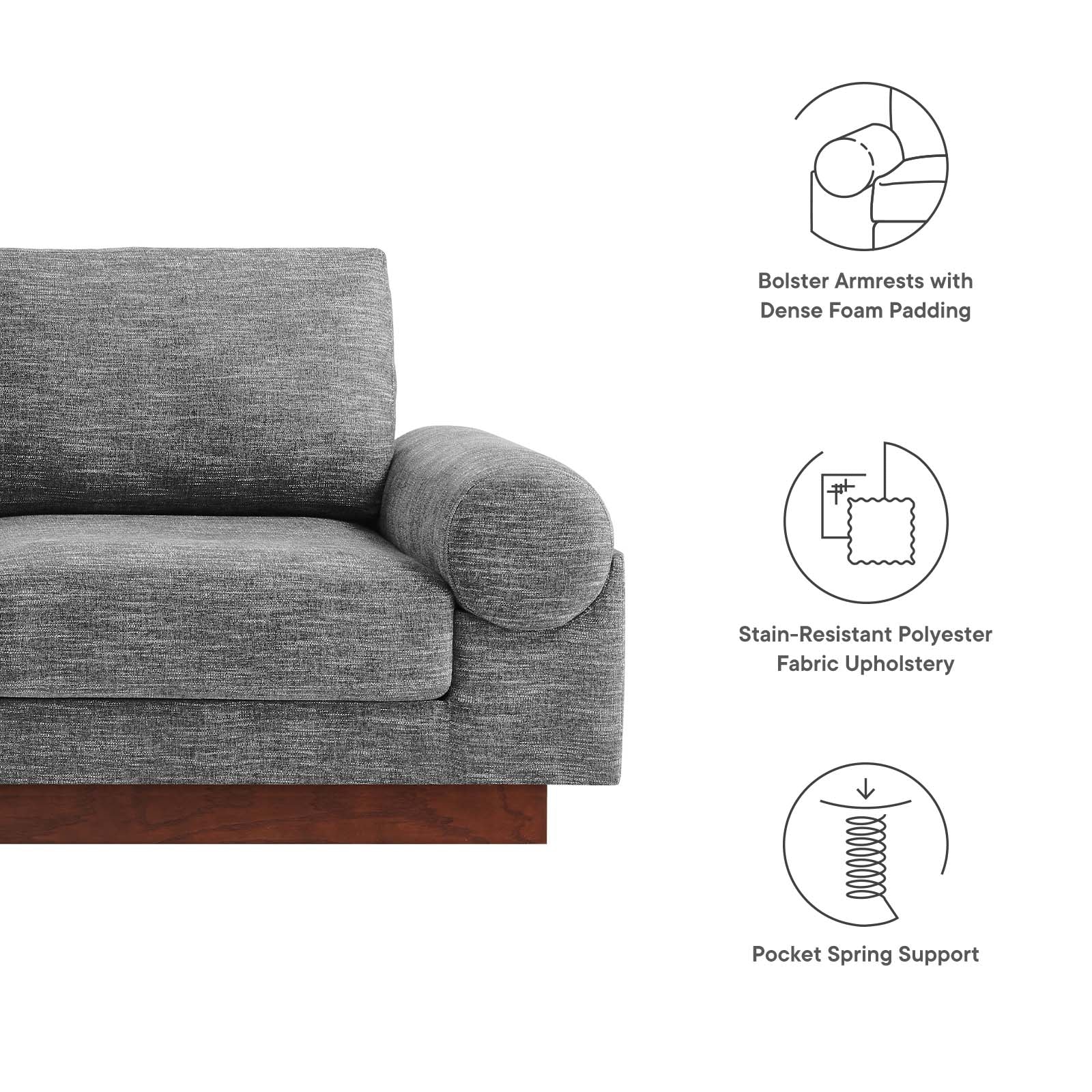 Oasis Upholstered Fabric Sofa By Modway - EEI-6401 - Image 8