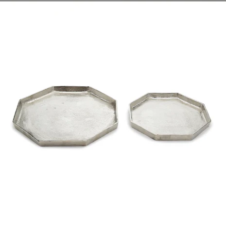 Octagon Silver Tray Set Of 4 By Tozai Home - Image 2