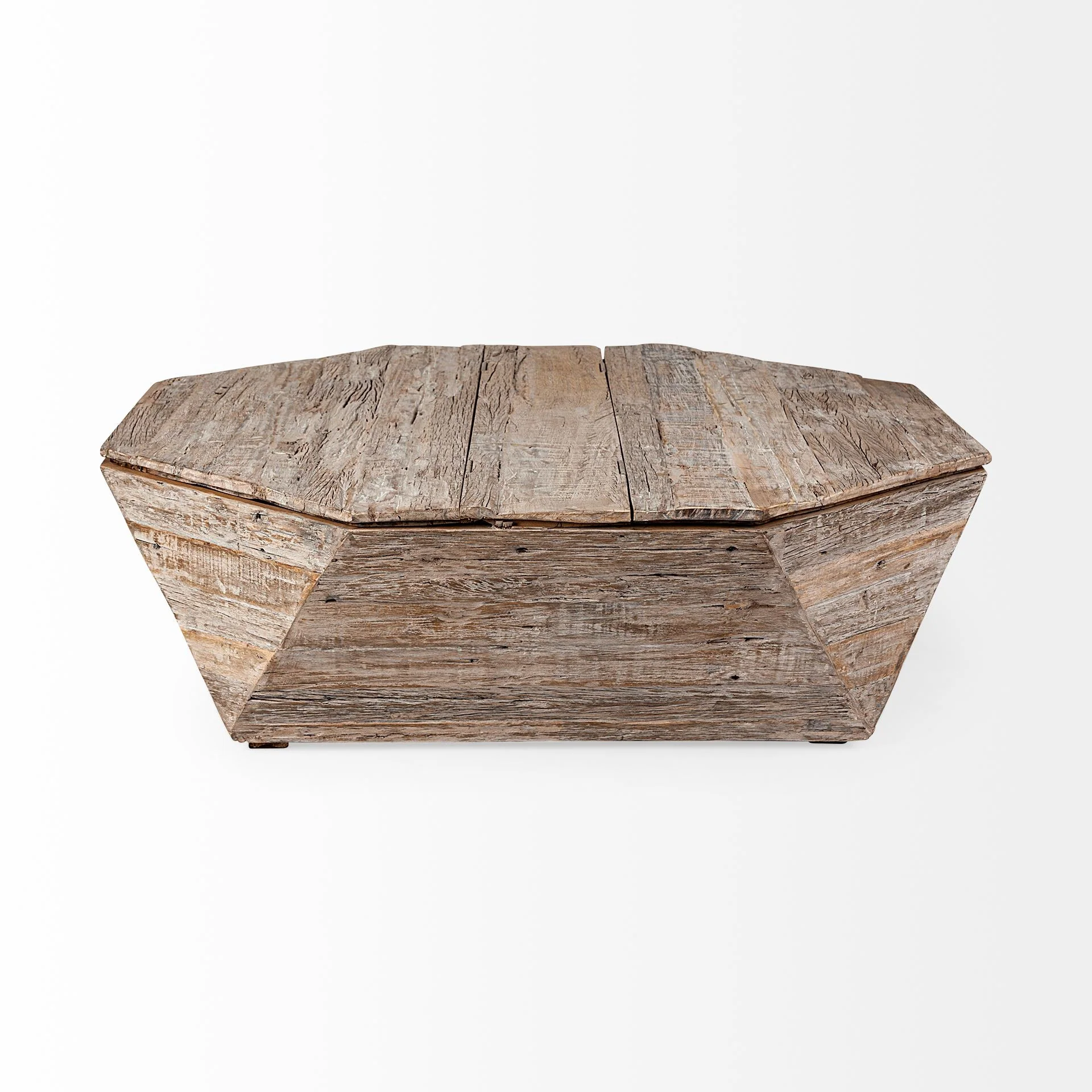 Octogan Solid Wood Hinged Top Coffee Table w Storage By Homeroots - Image 3