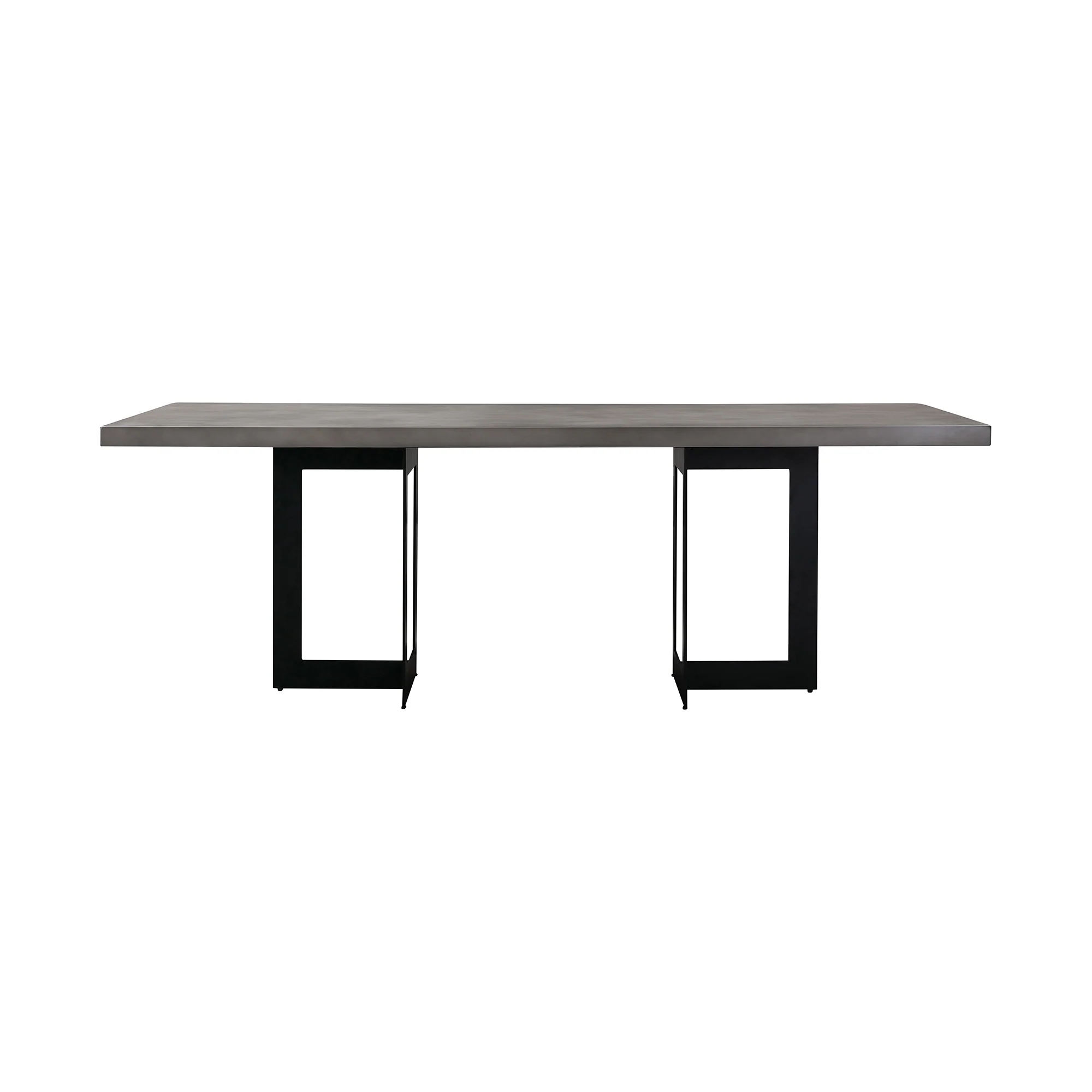 Odet Rectangular 87" Dining Table in Concrete and Black Metal By Armen Living - Image 2