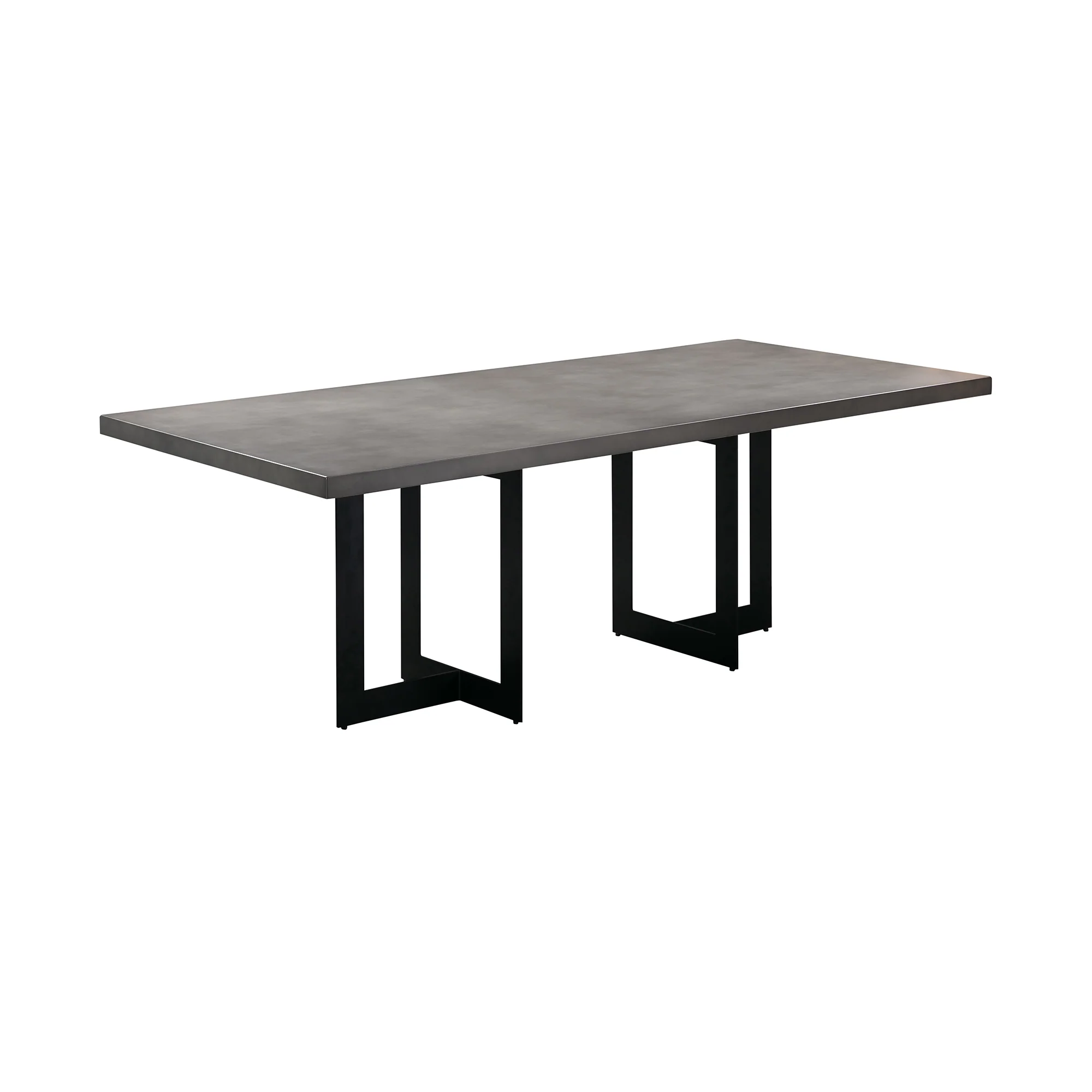 Odet Rectangular 87" Dining Table in Concrete and Black Metal By Armen Living - Image 3