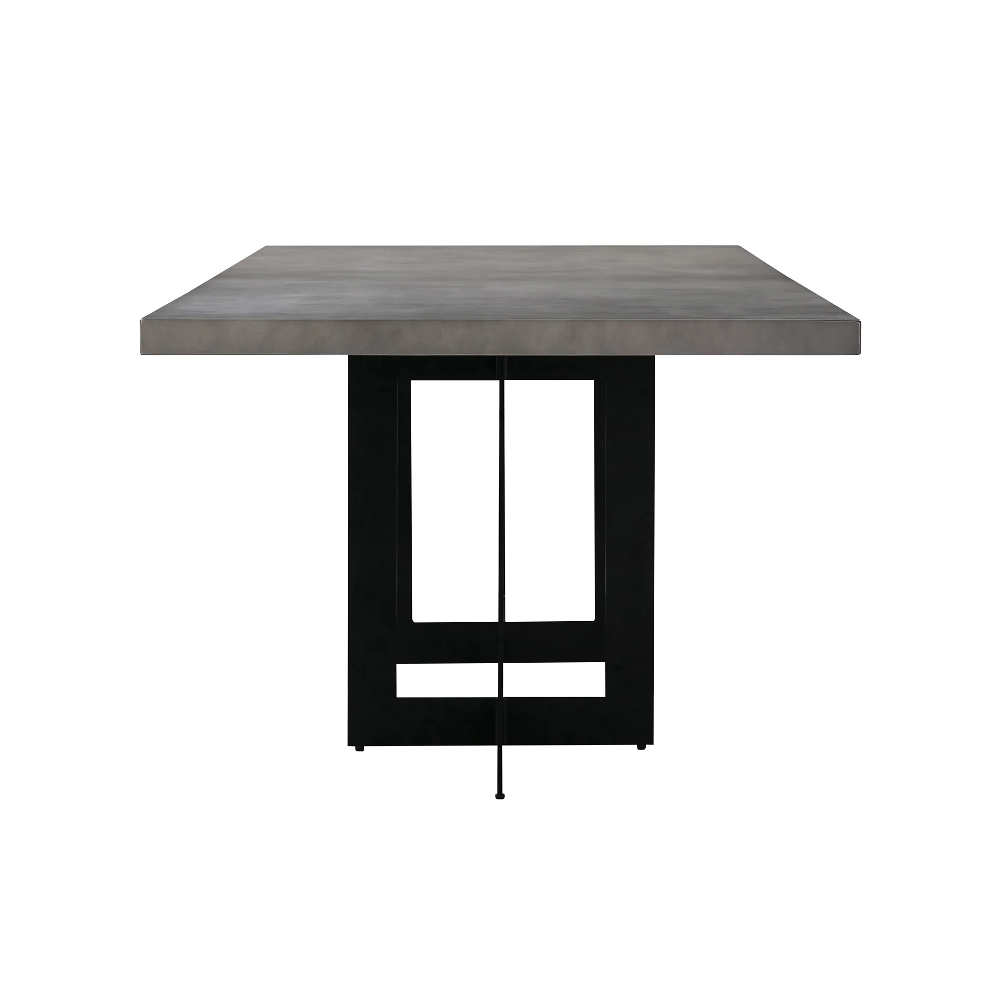 Odet Rectangular 87" Dining Table in Concrete and Black Metal By Armen Living - Image 4