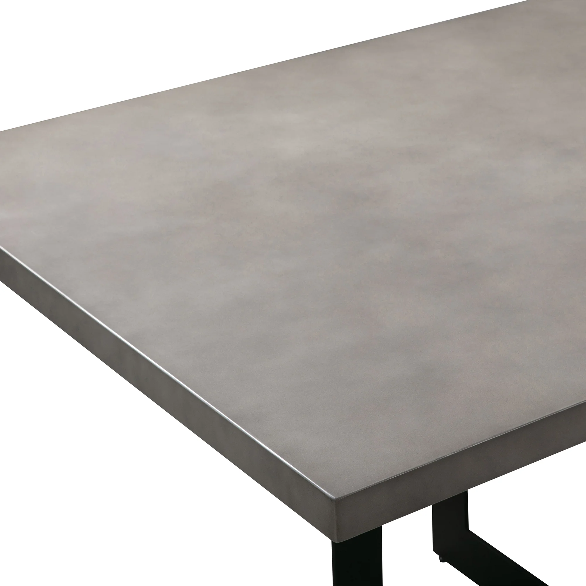 Odet Rectangular 87" Dining Table in Concrete and Black Metal By Armen Living - Image 5