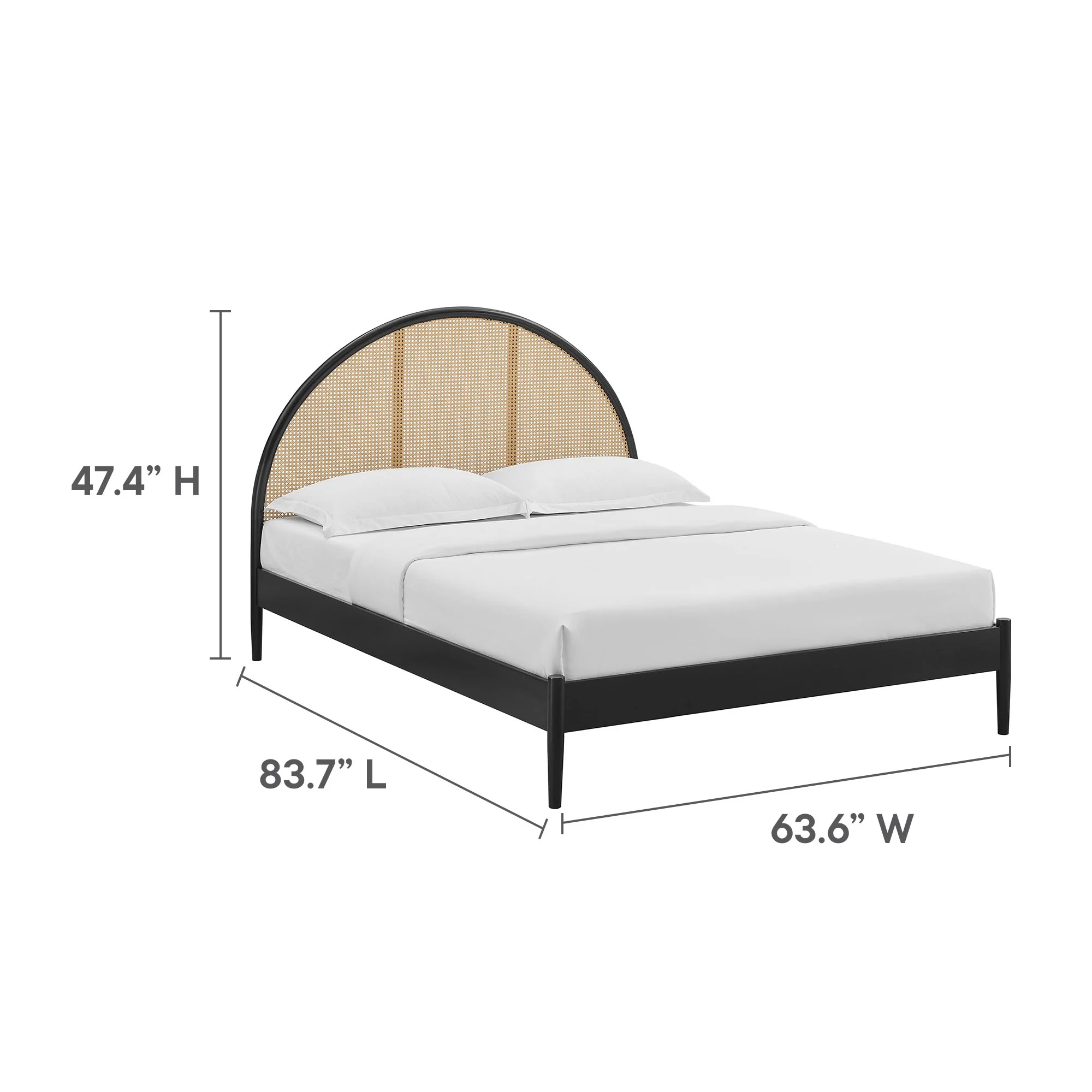 Odette Queen Arched Rattan Cane Platform Bed by Modway - Image 10