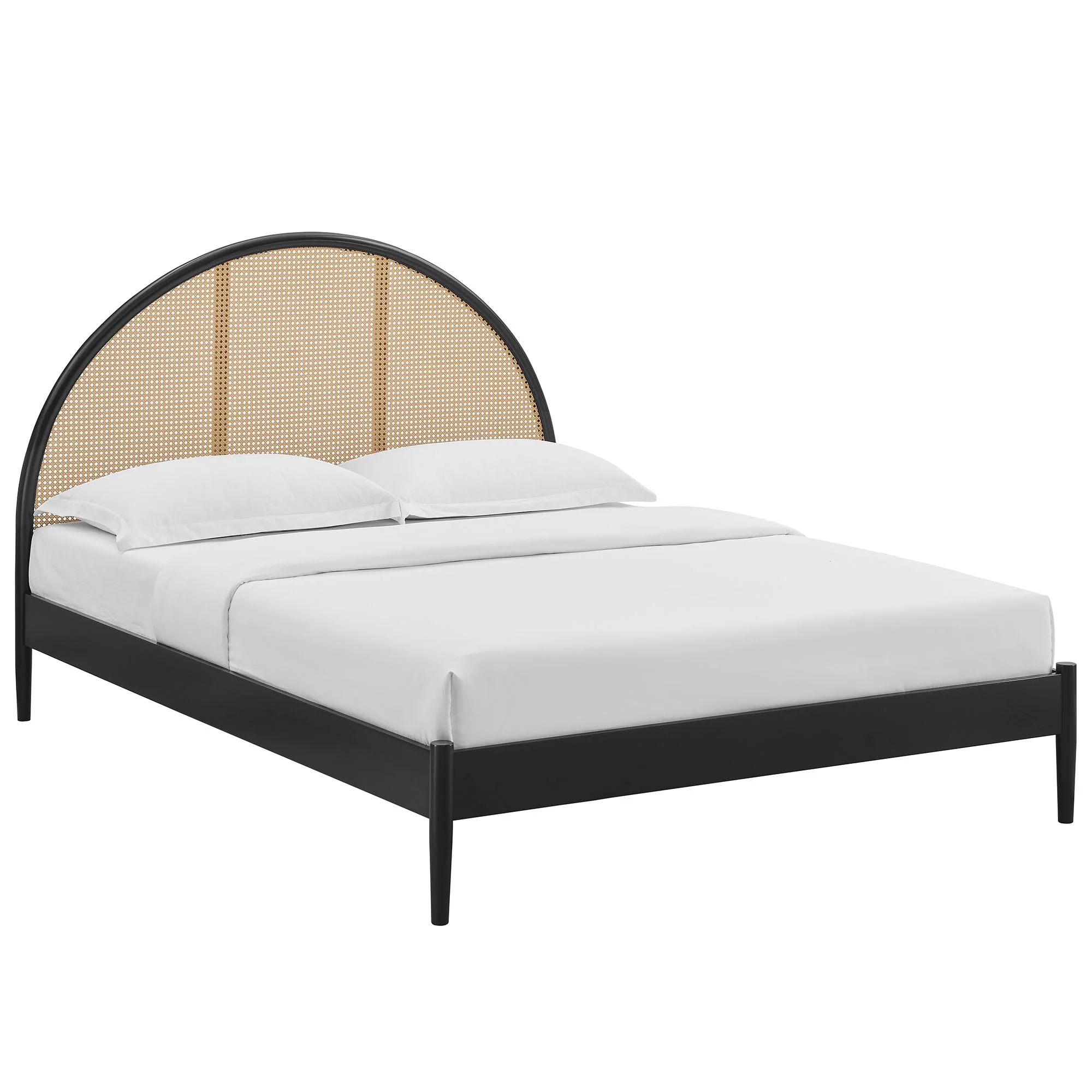 Odette Queen Arched Rattan Cane Platform Bed by Modway - Image 2
