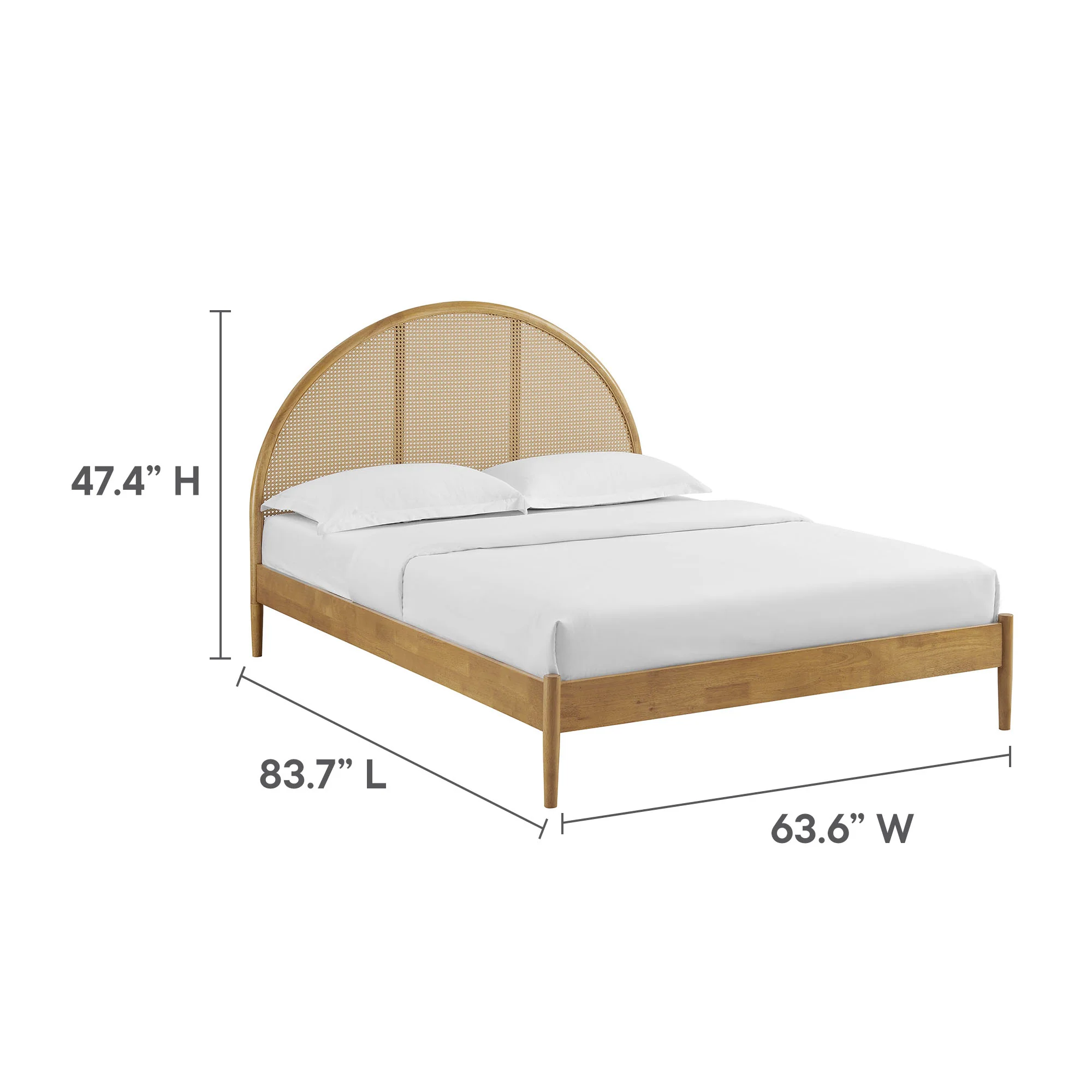 Odette Queen Arched Rattan Cane Platform Bed by Modway - Image 20