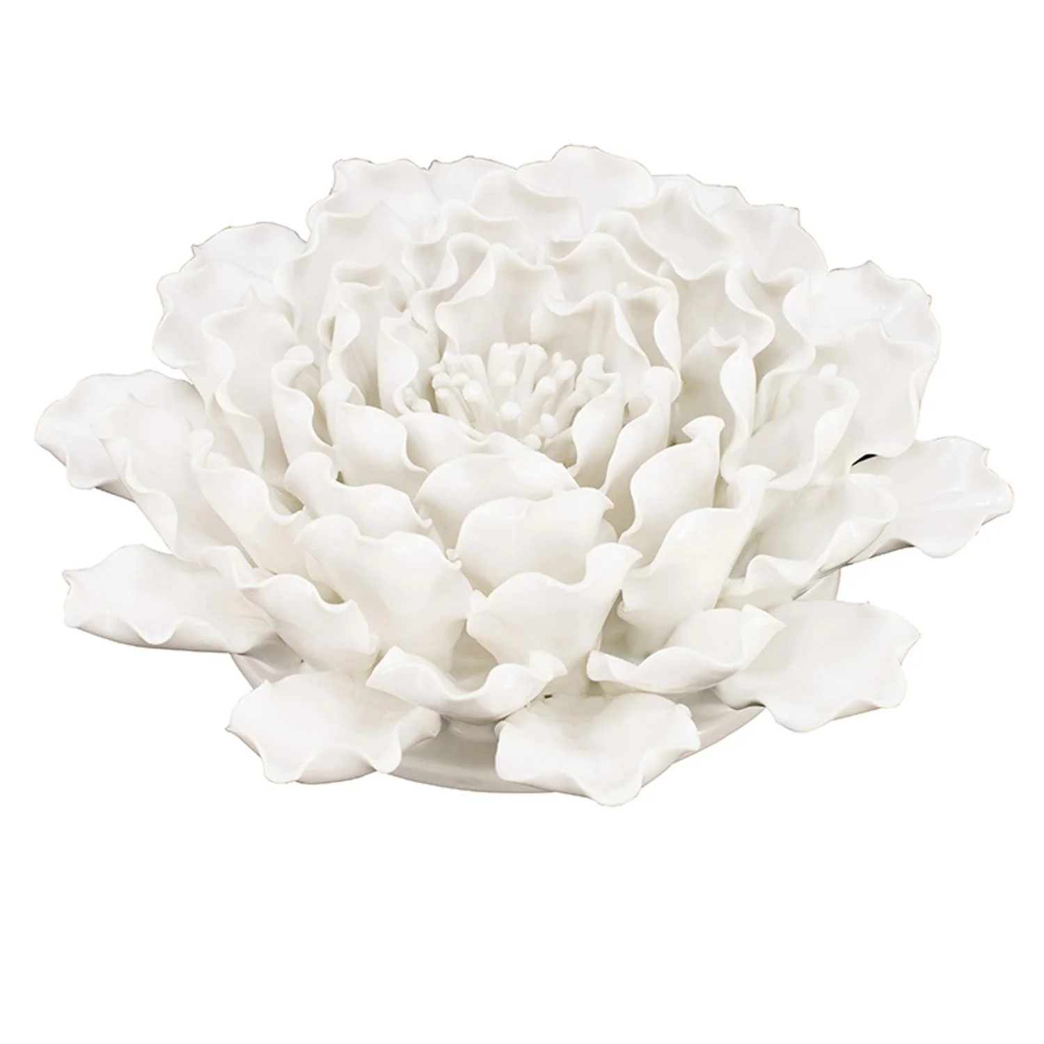 Off White Ceramic Novelty Hanging Dimensional Sculpture By Homeroots - Image 4