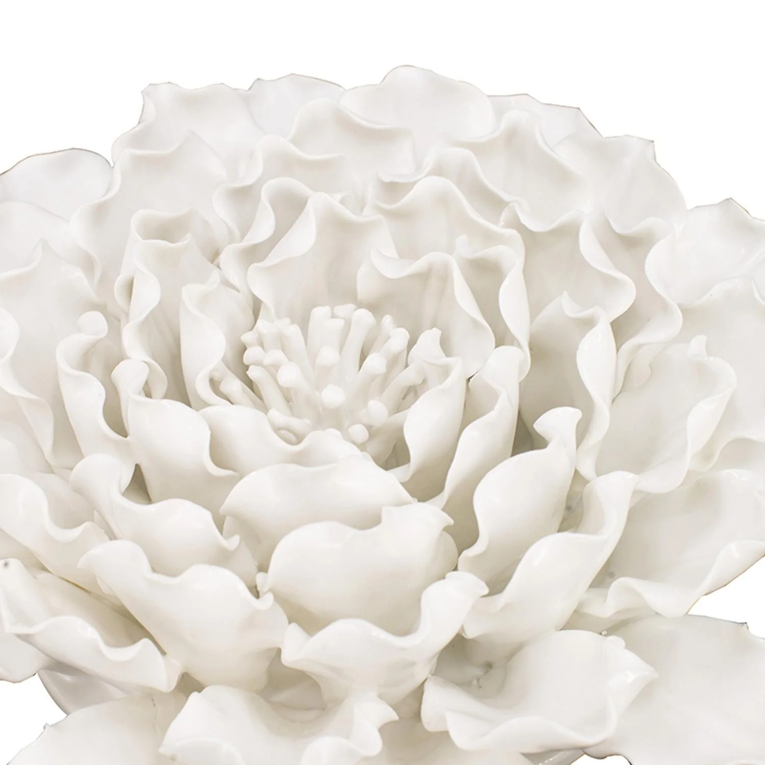Off White Ceramic Novelty Hanging Dimensional Sculpture By Homeroots - Image 6