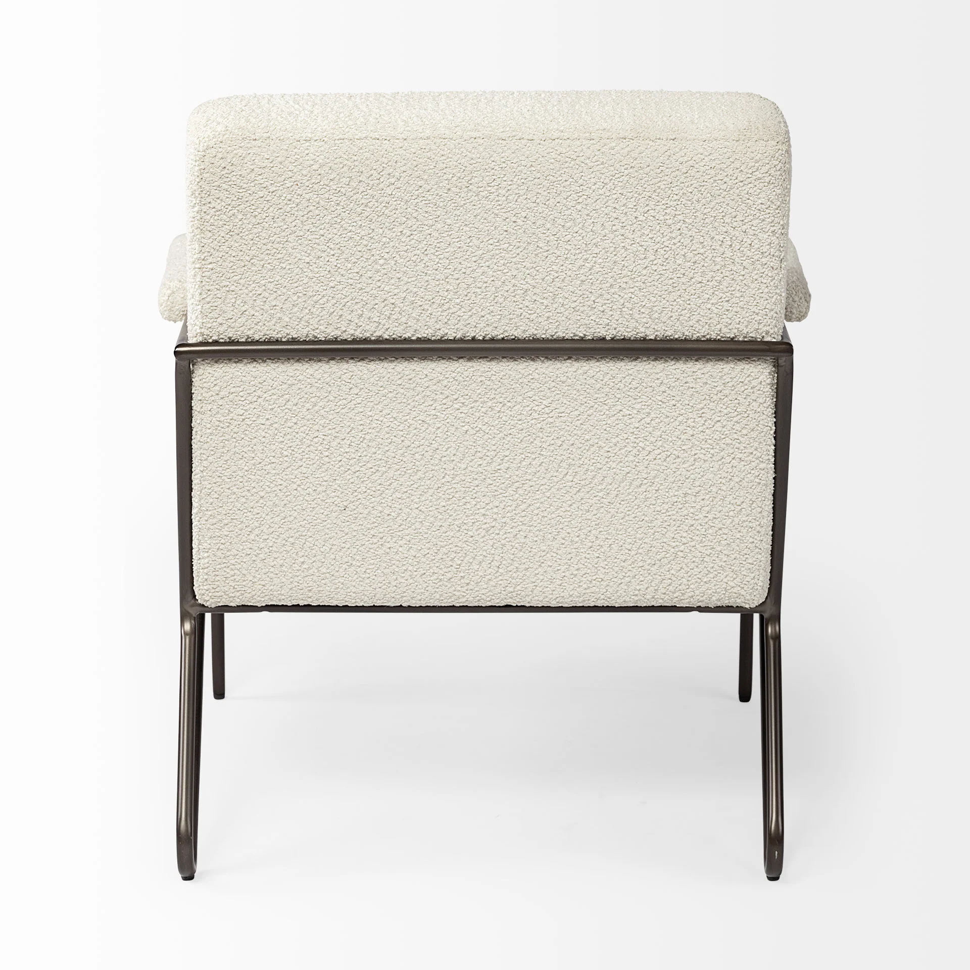 Off White Fabric Wrap Accent Chair with Metal Frame By Homeroots - Image 5