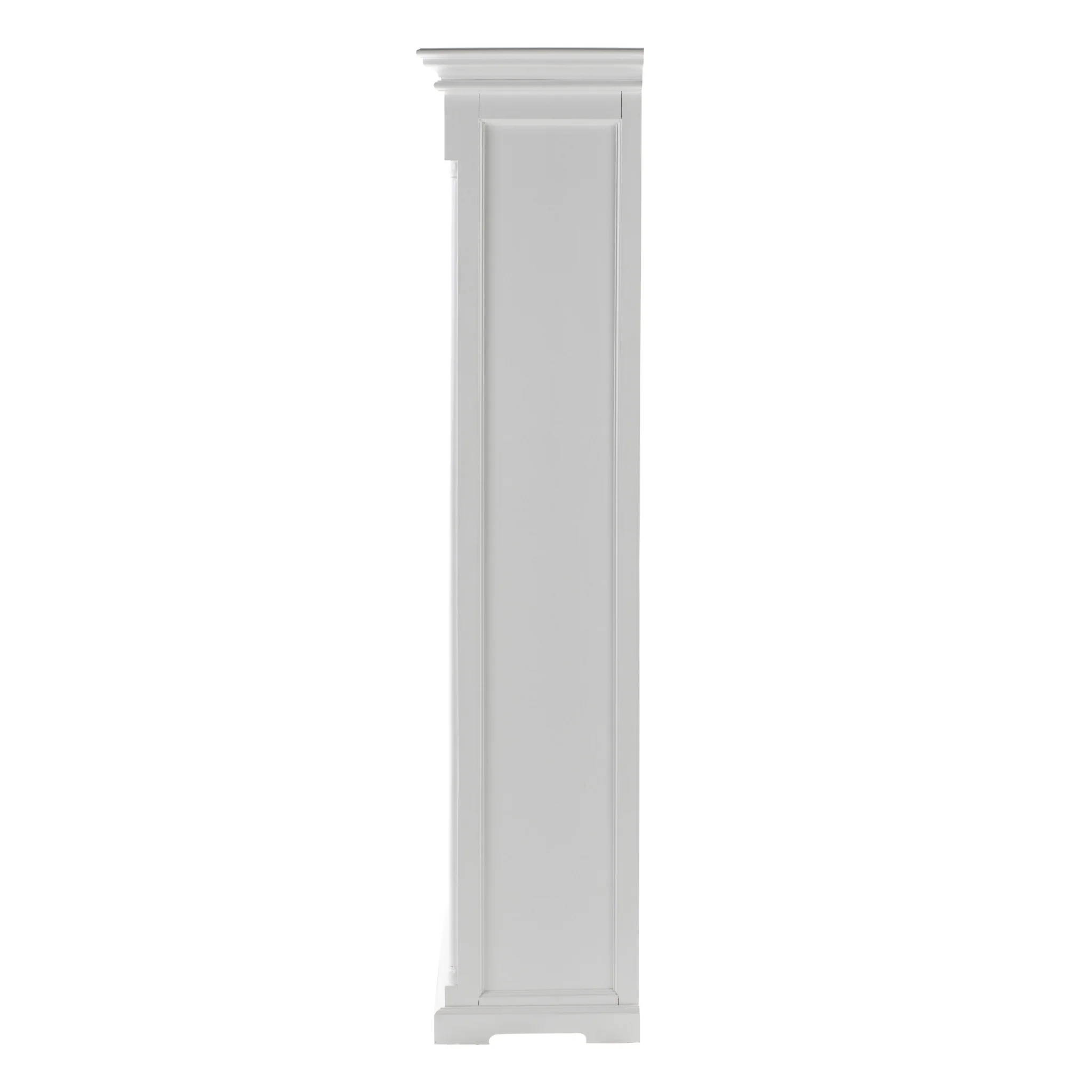 Off White Solid Wood Frame Curio Cabinet With Glass Doors By Homeroots - Image 5