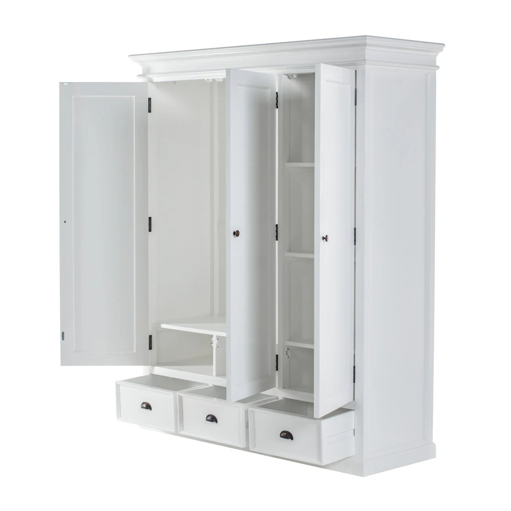 Off White Solid Wood Frame Standard Curio Cabinet With Six Shelves By Homeroots - Image 3