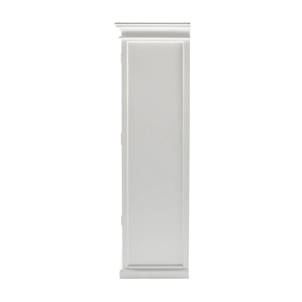 Off White Solid Wood Frame Wardrobe With Five Shelves And Two Drawers By Homeroots - Image 4