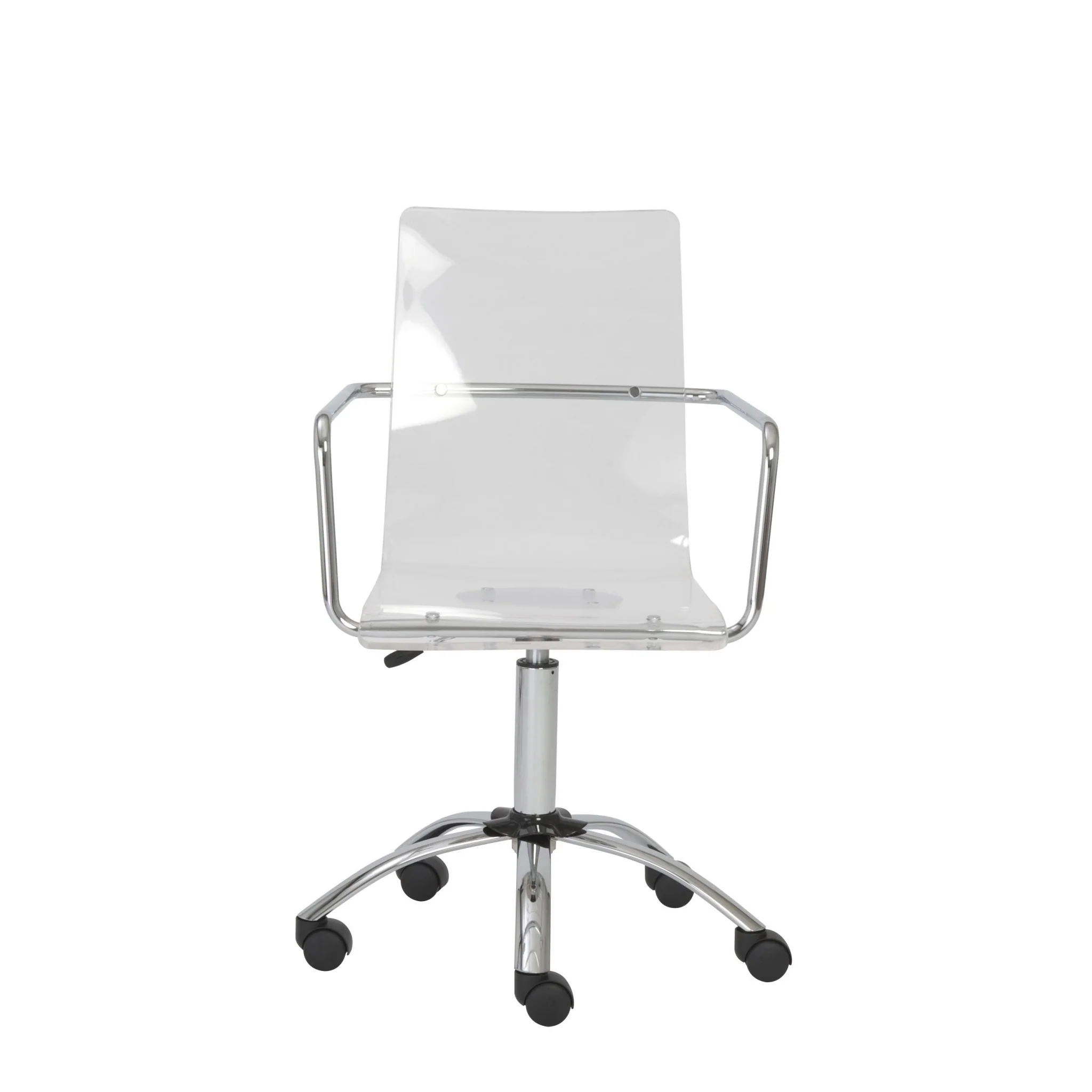Office Chair in Clear with Chromed Steel Base By Homeroots - Image 5
