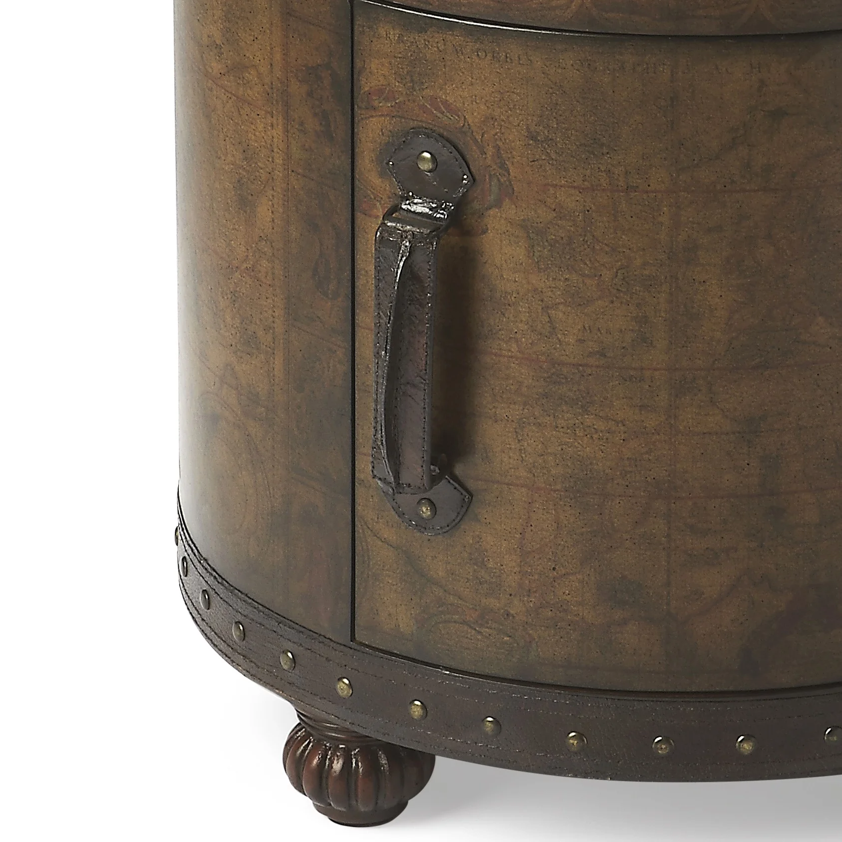 Old World Map Duffel Table By Homeroots - Image 2