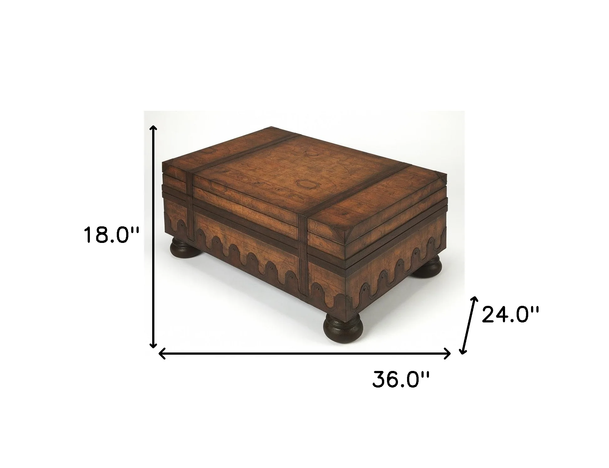 Old World Vintage Style Map Coffee Table By Homeroots - Image 6
