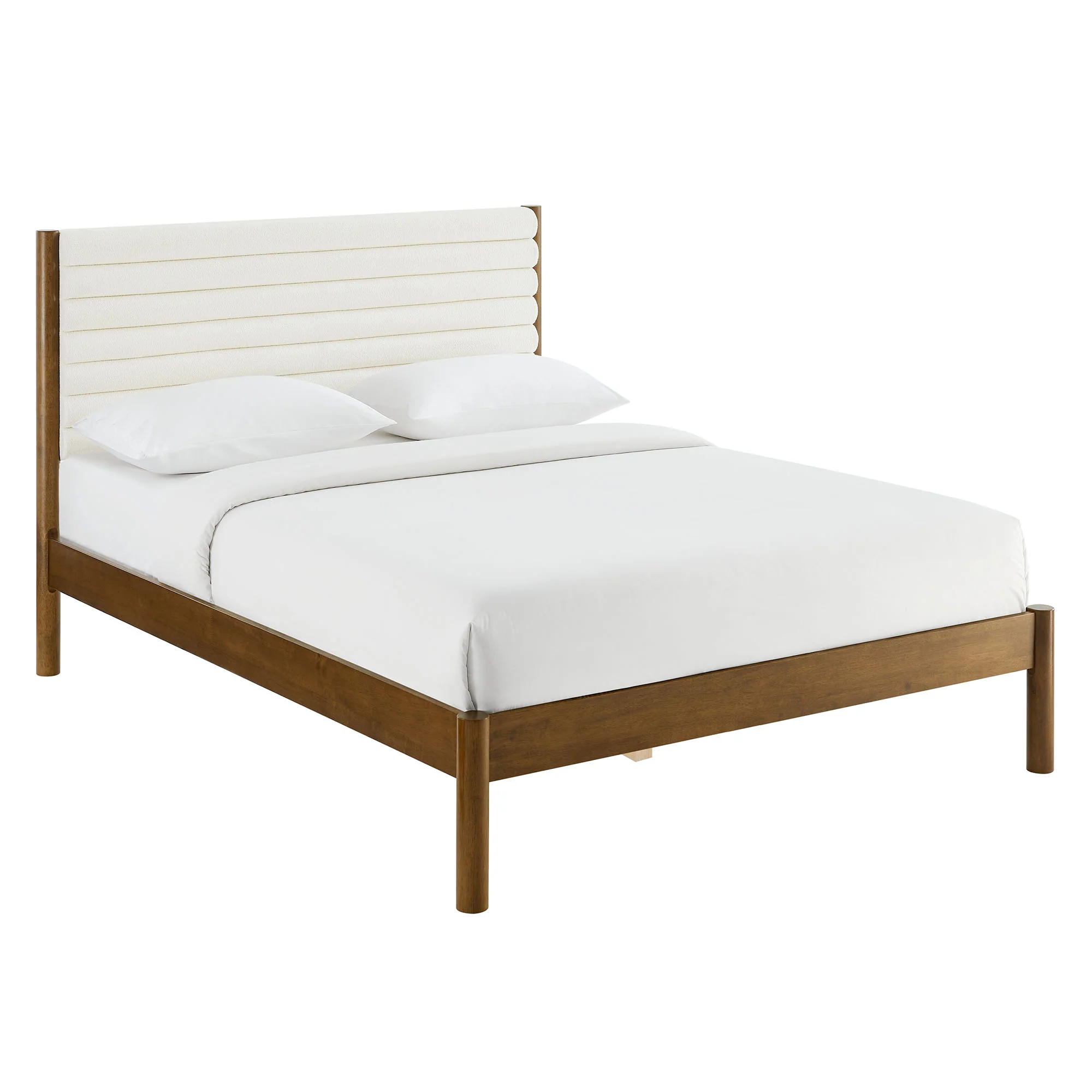 Olea Channel Tufted Boucle Solid Wood Full Platform Bed by Modway - Image 10